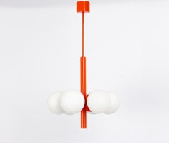 Lámpara colgante Sputnik naranja, Cristal Opal, Alemania, Años 70