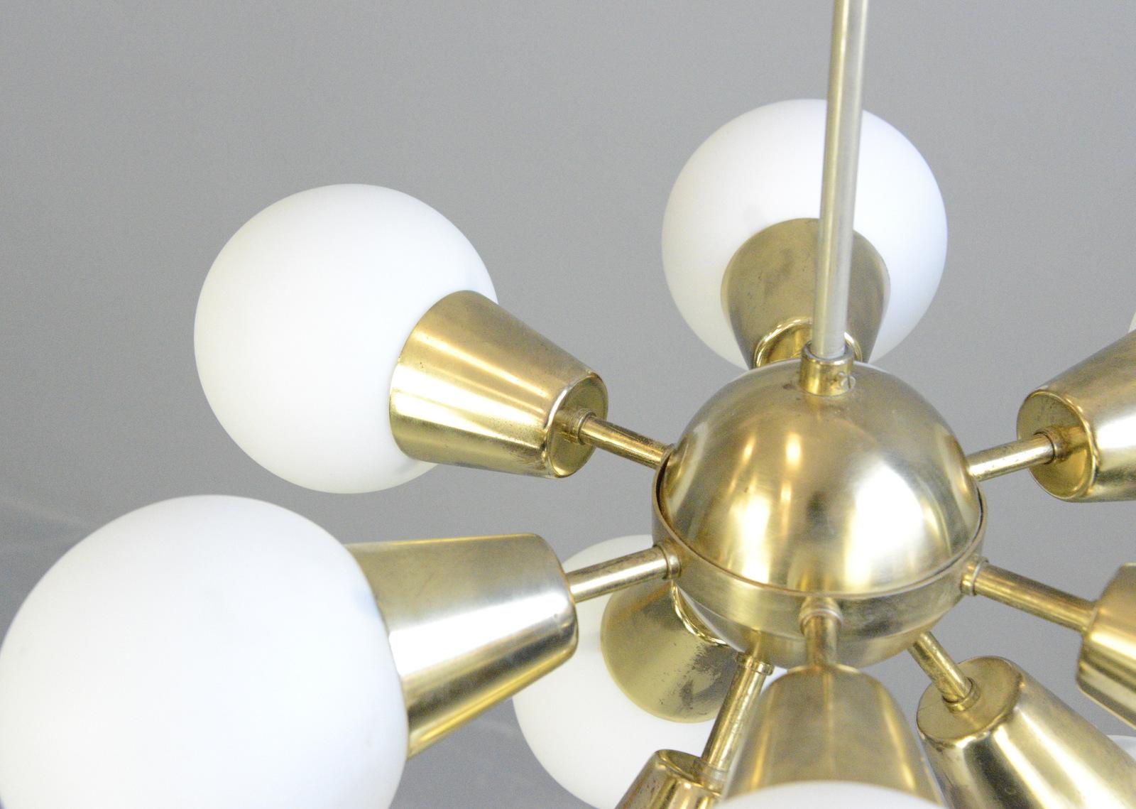 Brass Sputnik Pendant Light by Kamenicky Senov For Sale