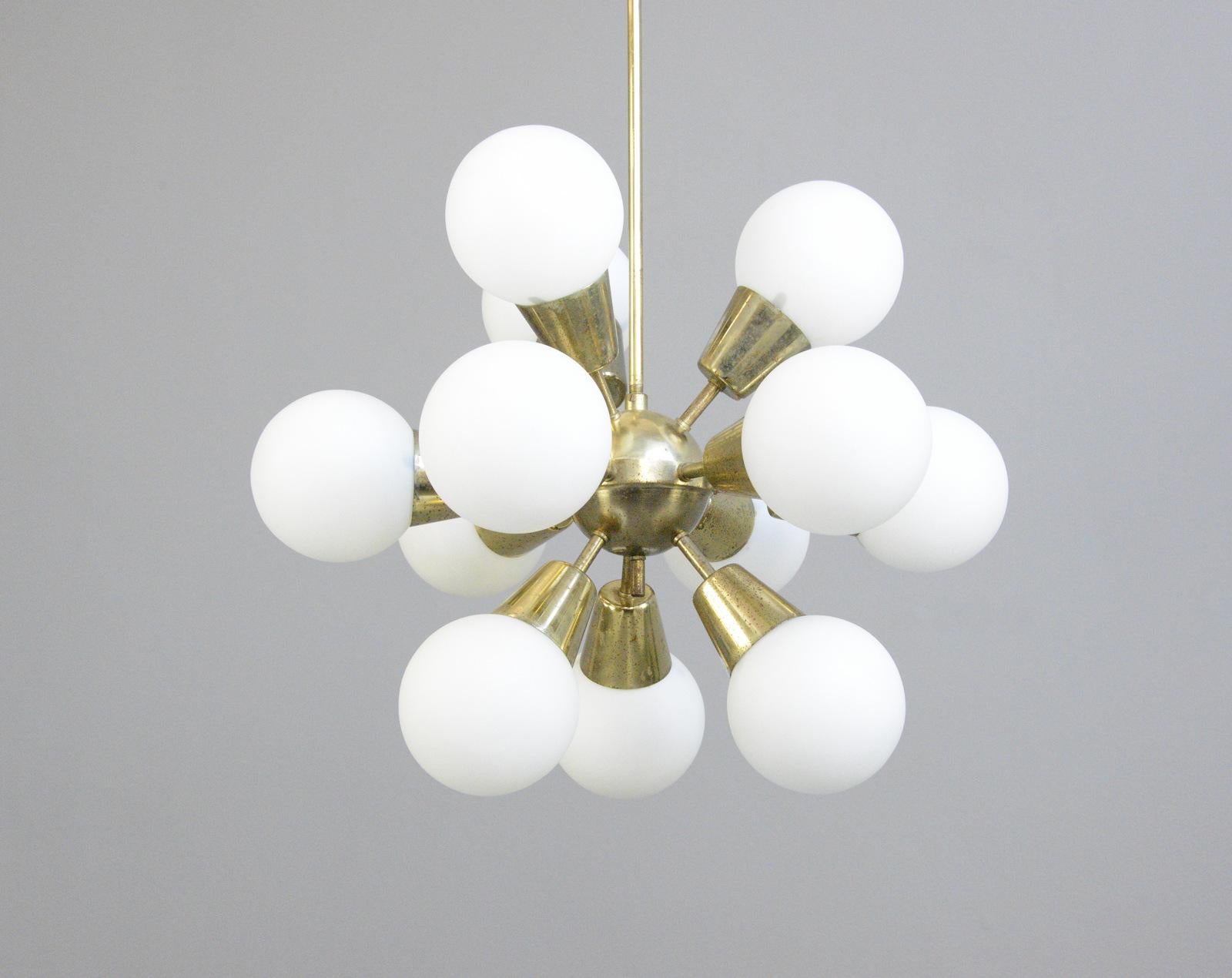 Brass Sputnik Pendant Light by Kamenicky Senov For Sale