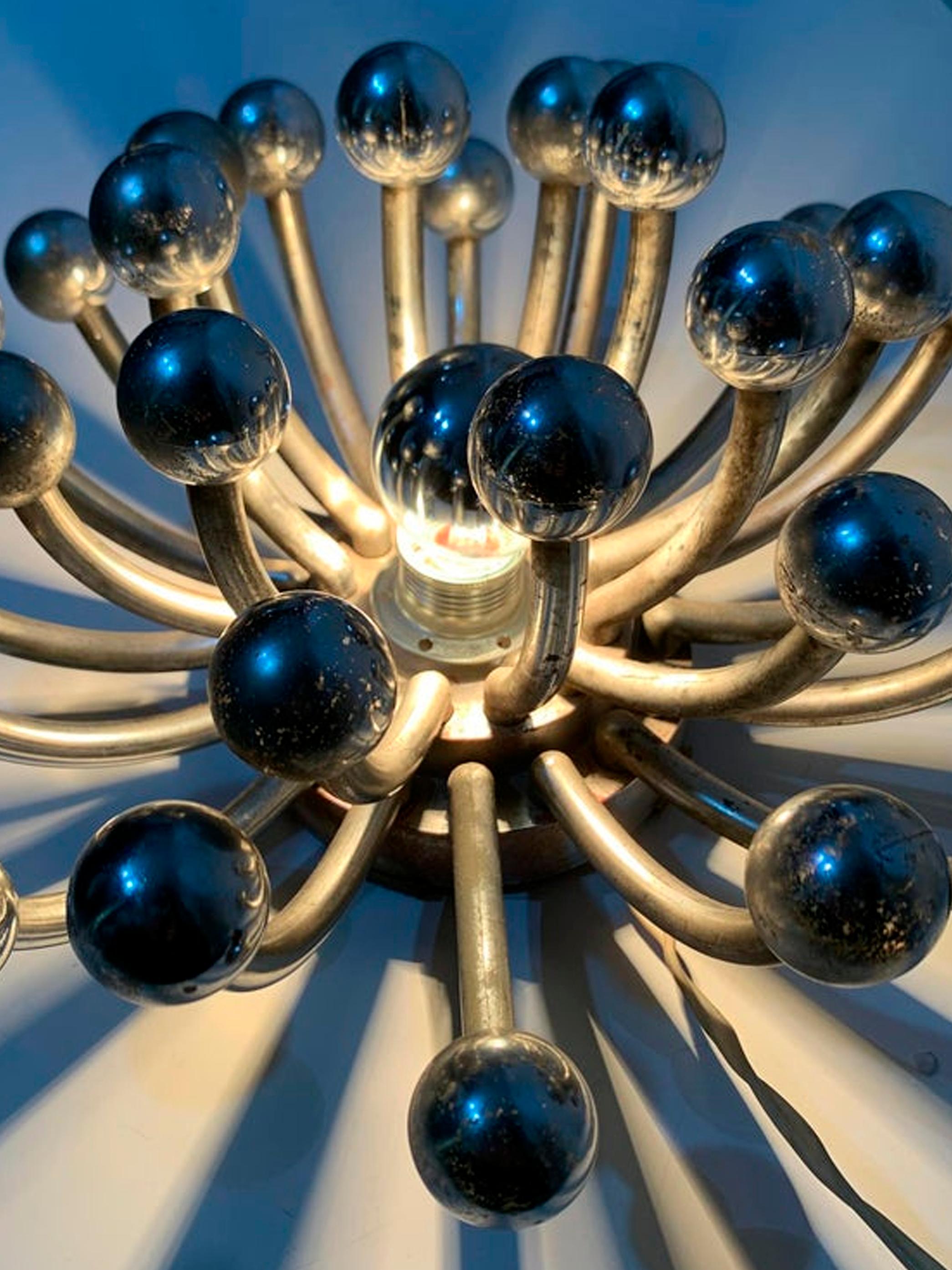 Chrome Lampe Sputnik Pistillino - Lampe murale/Lampe à table de Studio Tetrarch pour Valenti en vente