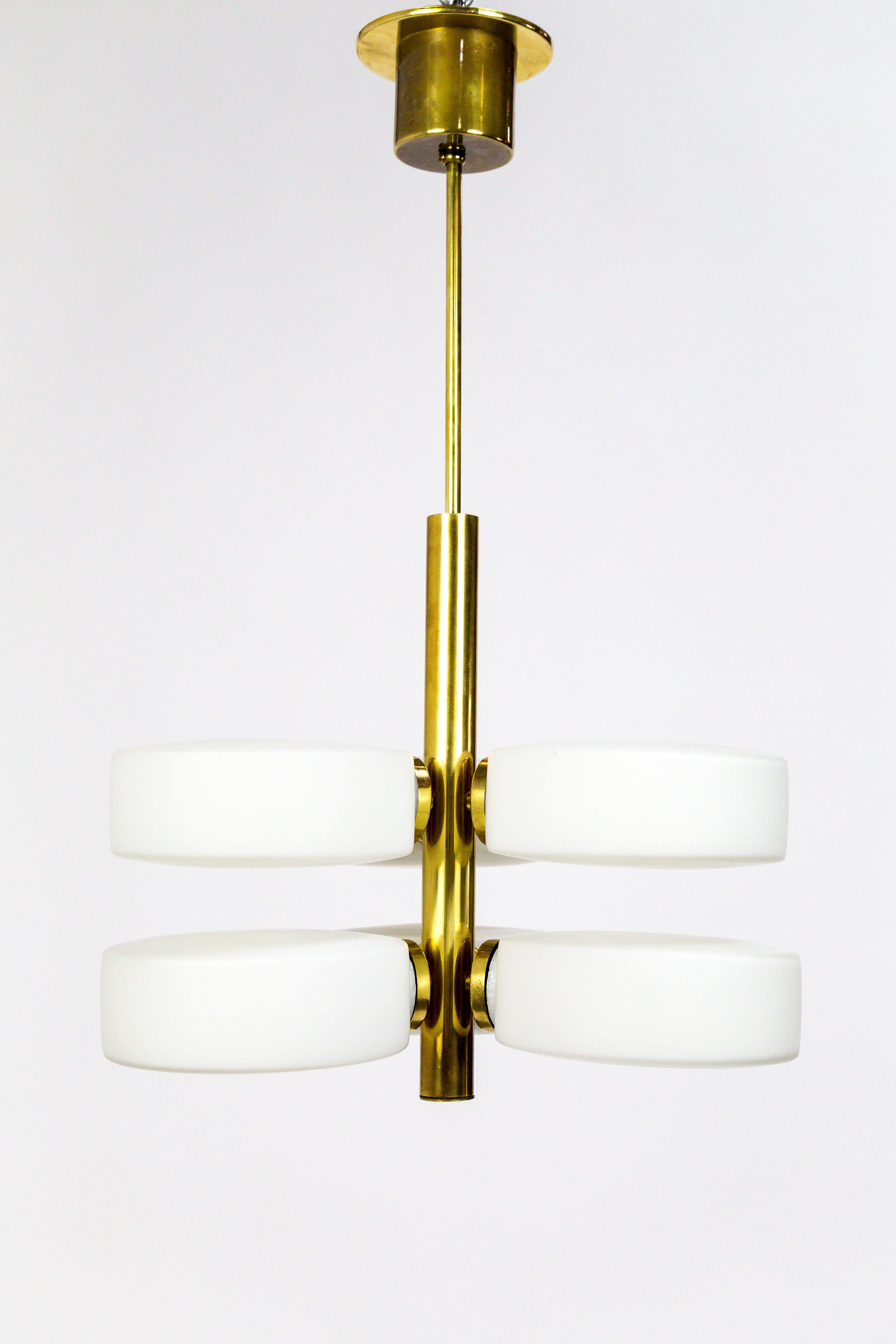 German Sputnik Six-Light Disk Pendant by Kaiser Leuchten