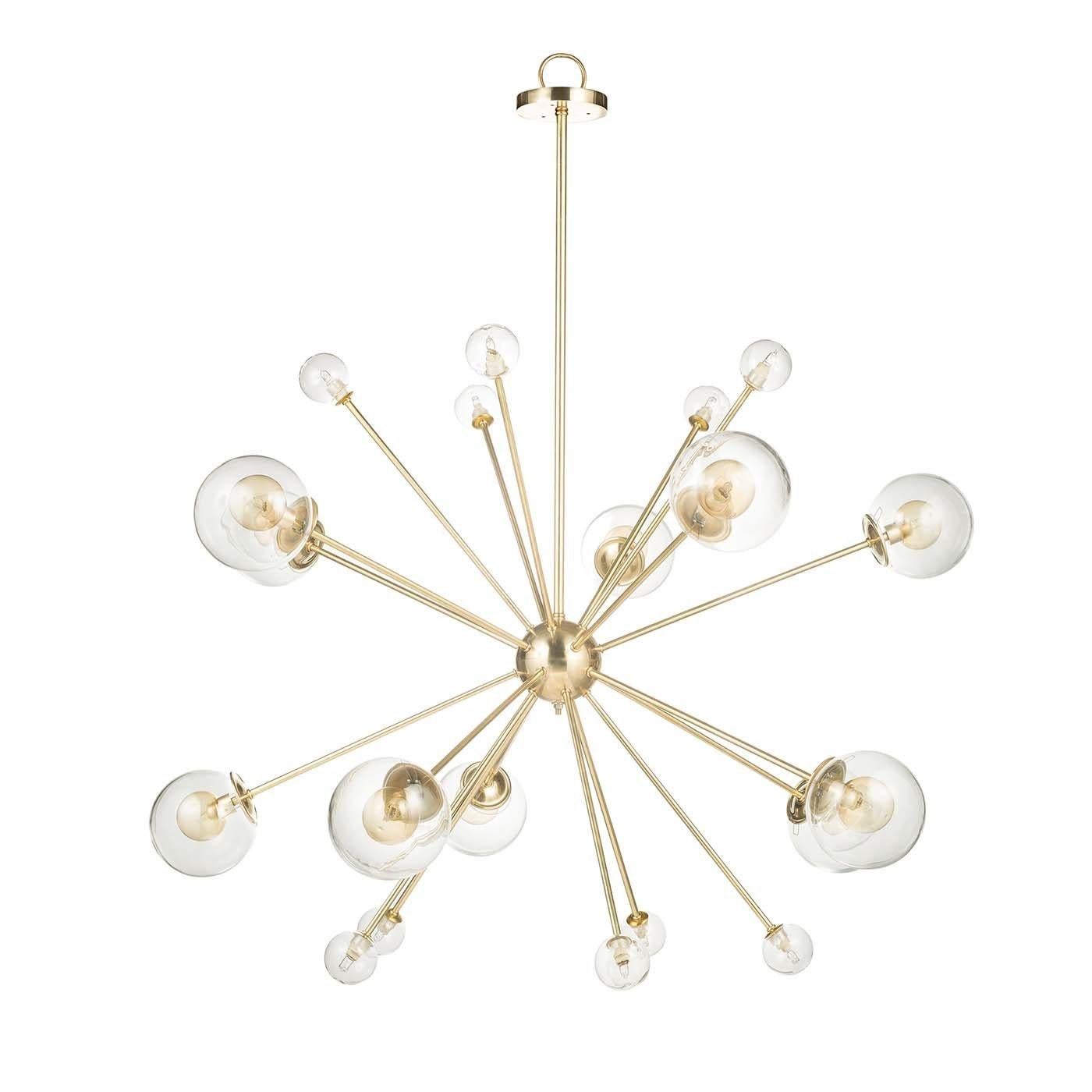 Italian Sputnik Small Chandelier by Bronzetto For Sale