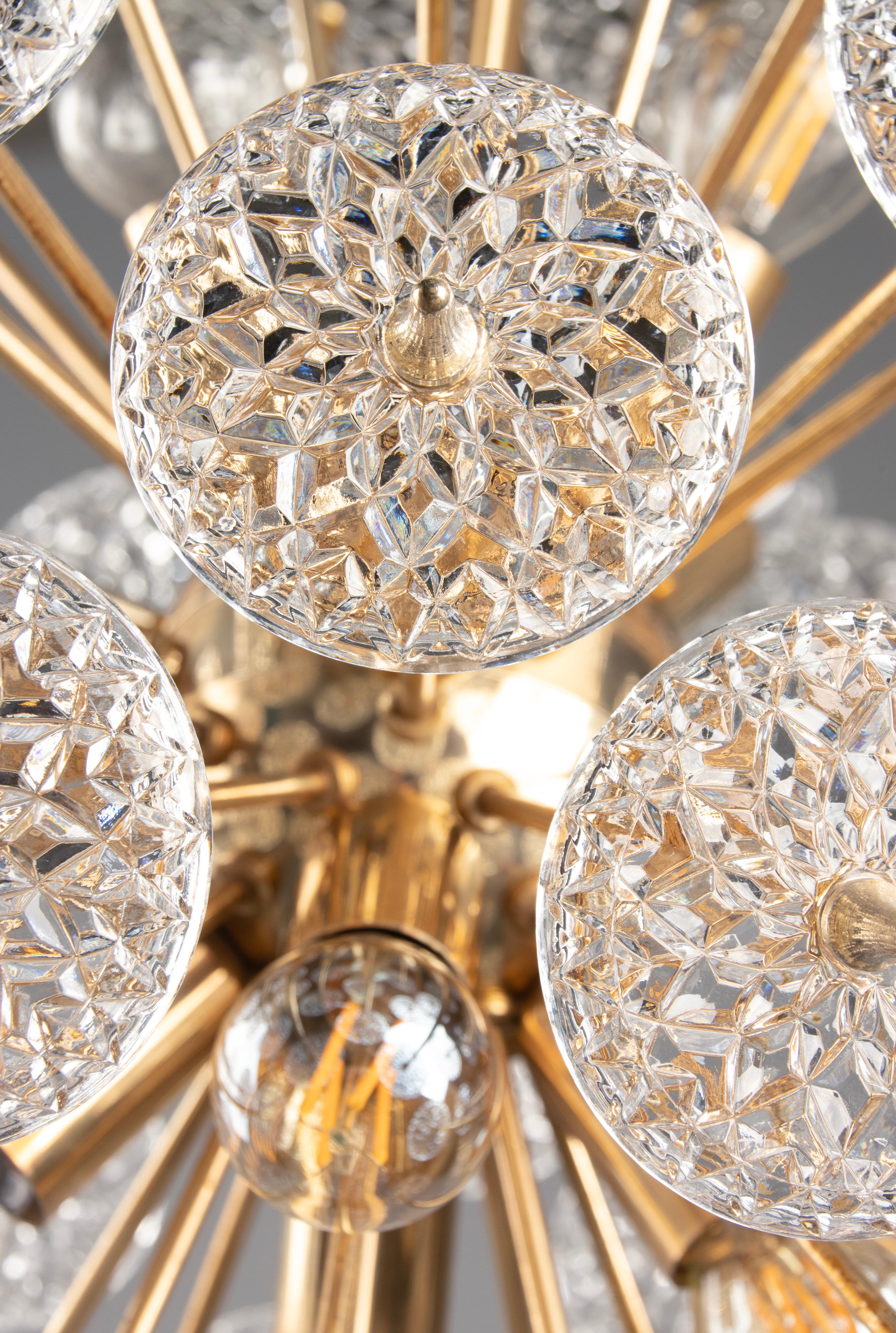 Sputnik Snowball Lamp Val Saint Lambert, Attributed to Emil Stejnar In Good Condition In Casteren, Noord-Brabant