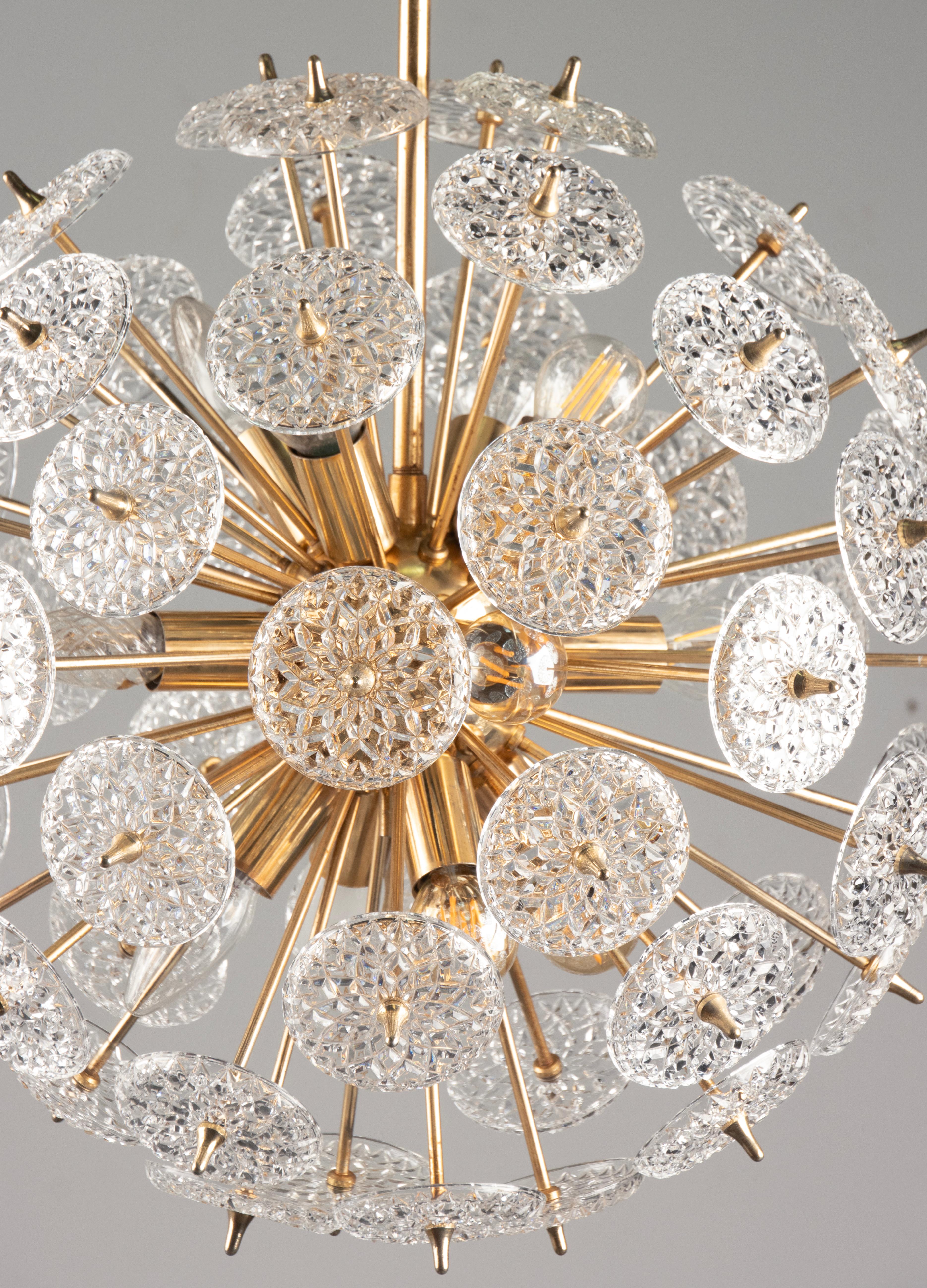 Sputnik Snowball Lamp Val Saint Lambert, Attributed to Emil Stejnar 1