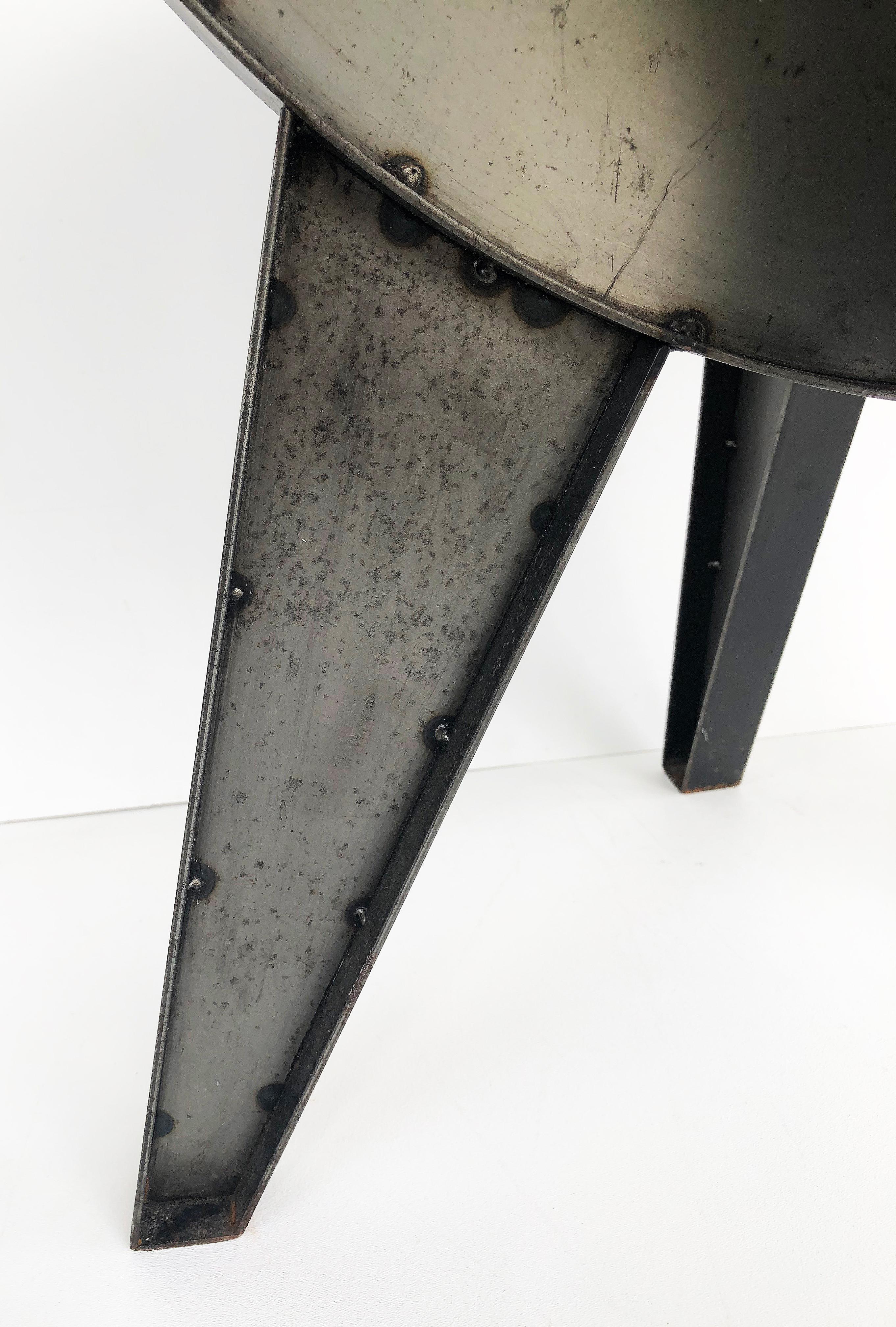 Sputnik Studio Industrial Recycled Steel Side Tables by Kevin Shahan 4