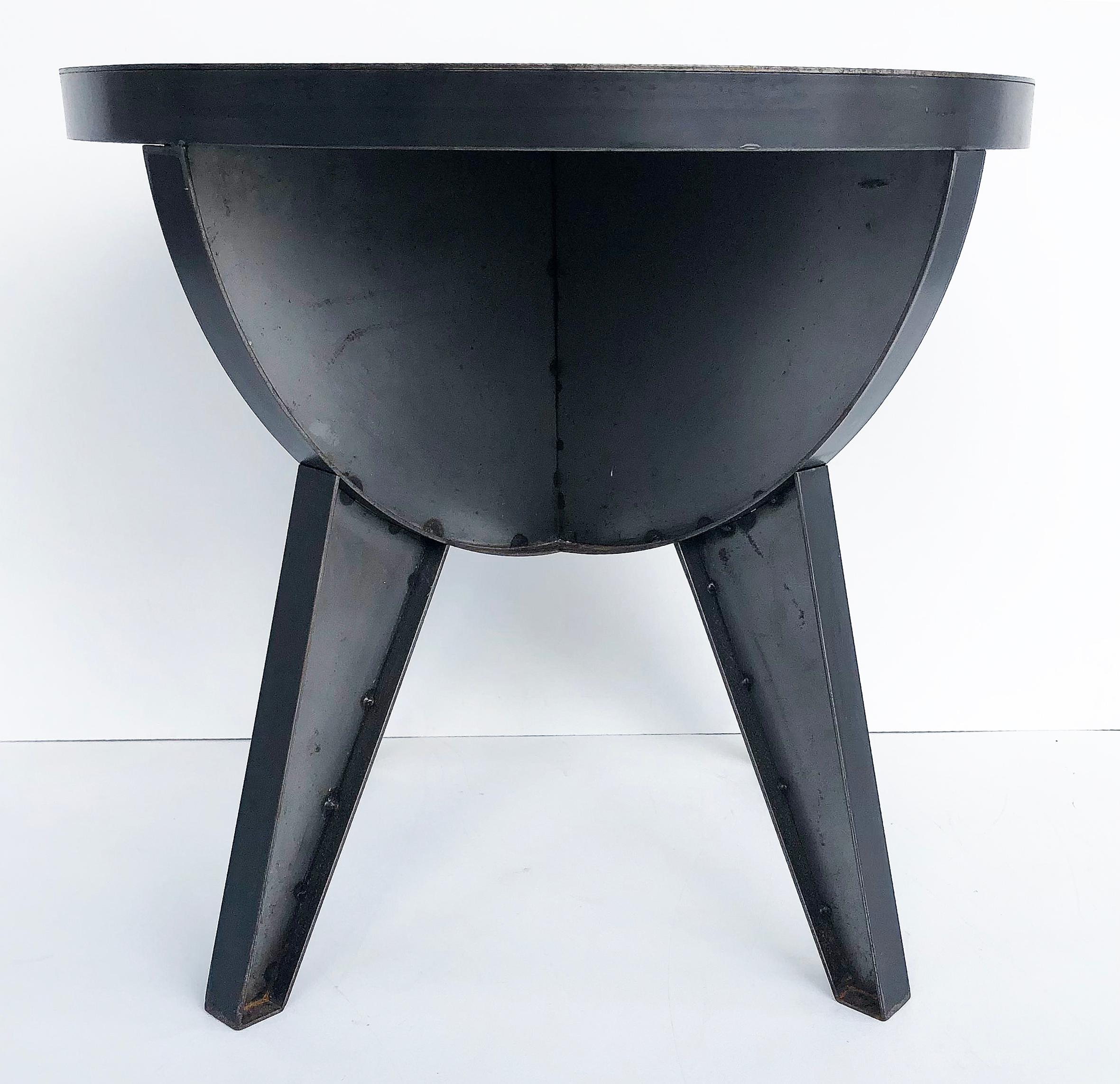 Contemporary Sputnik Studio Industrial Recycled Steel Side Tables by Kevin Shahan
