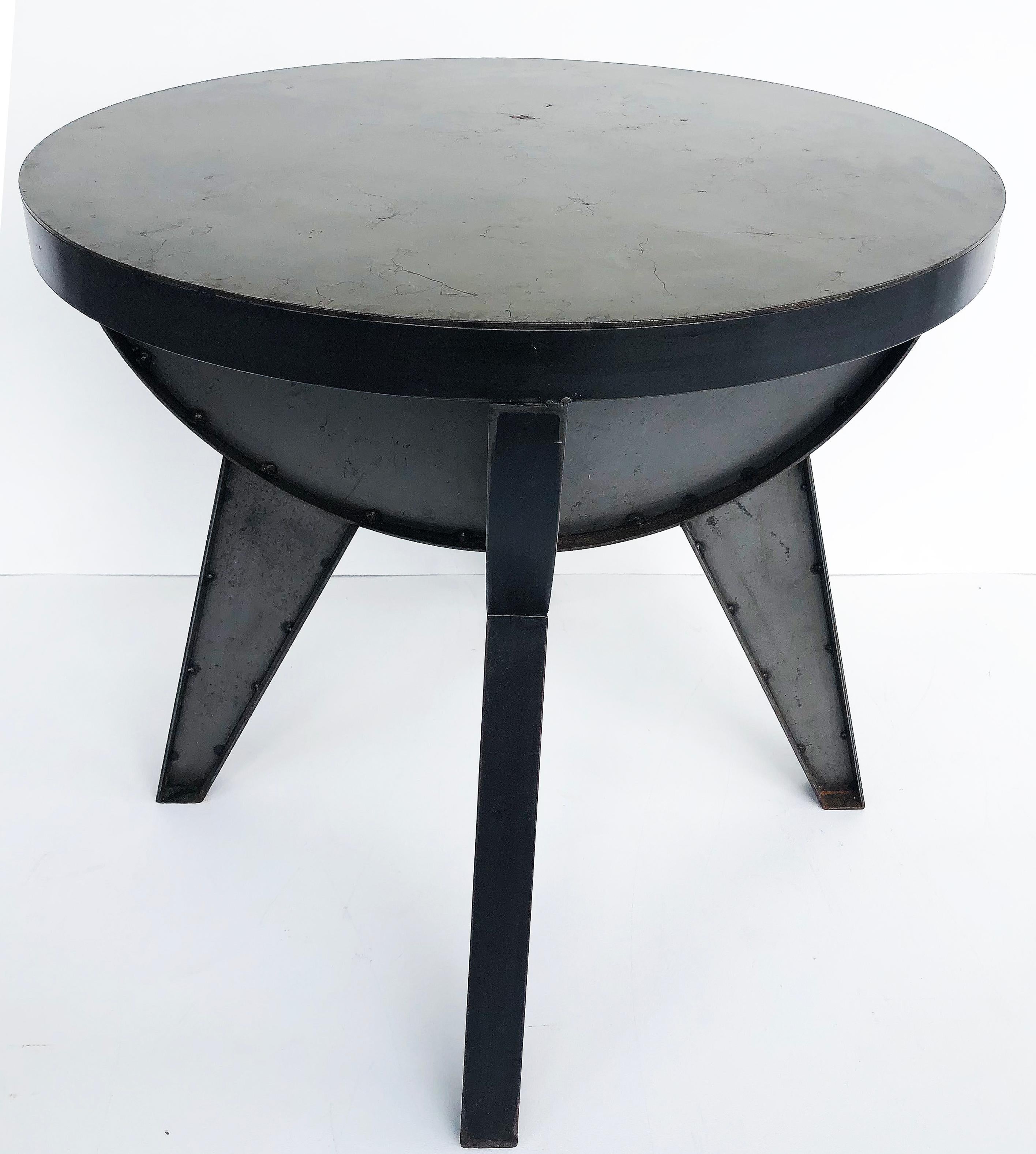 Sputnik Studio Industrial Recycled Steel Side Tables by Kevin Shahan 1