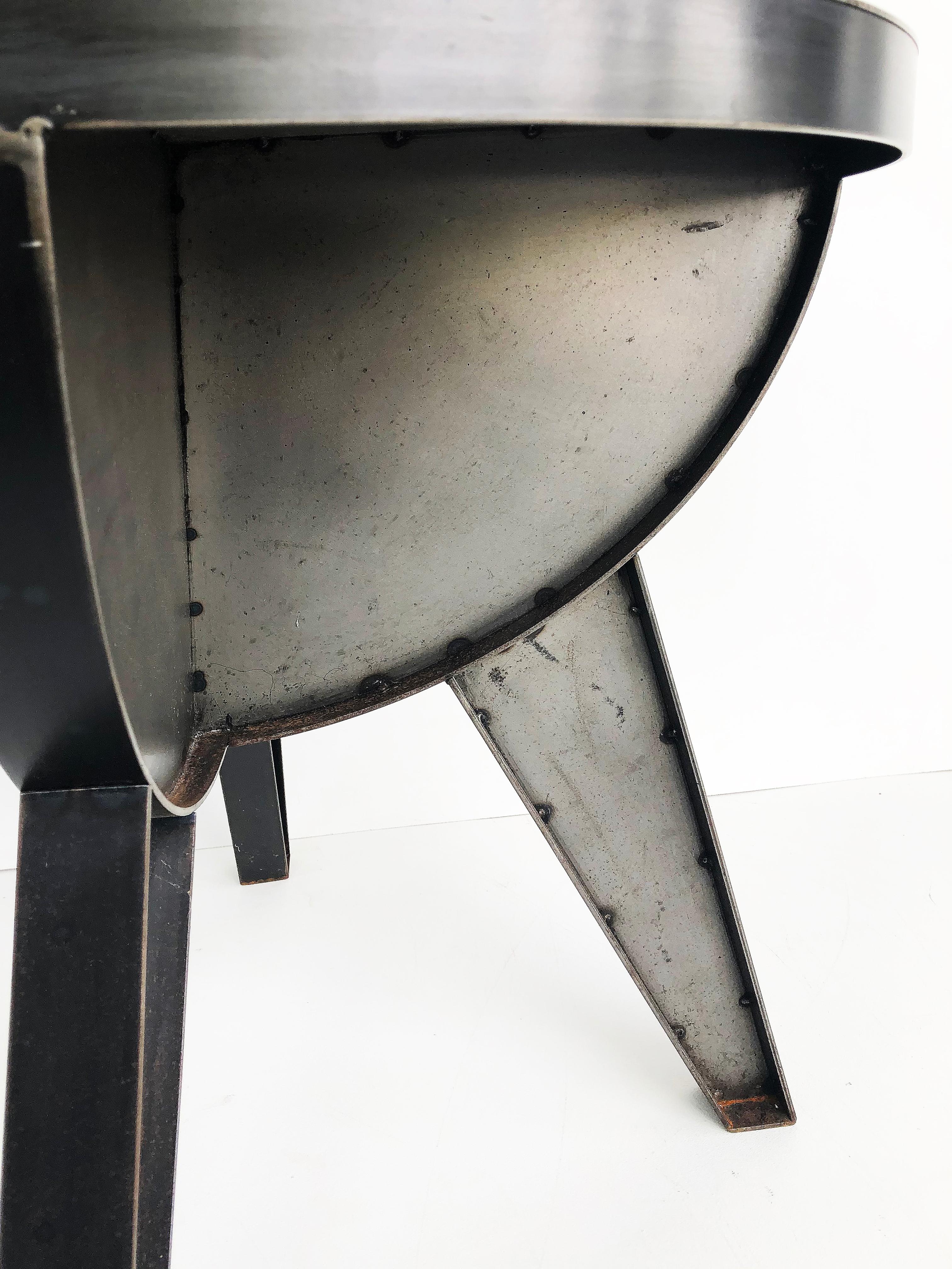 Sputnik Studio Industrial Recycled Steel Side Tables by Kevin Shahan 3