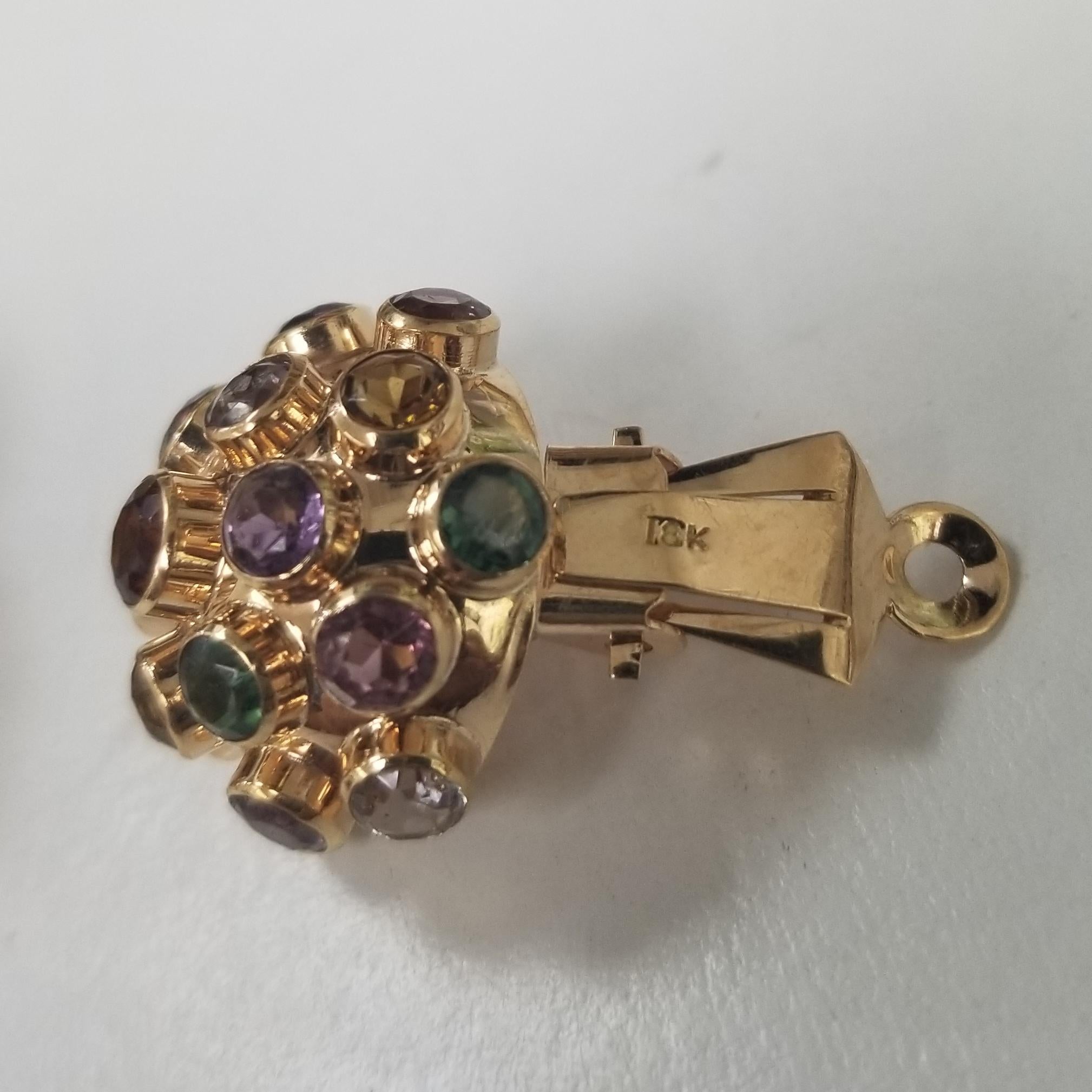 Sputnik Style Ring in 18 Karat Gold Semi Precious Stone Bracelet and Earrings 3