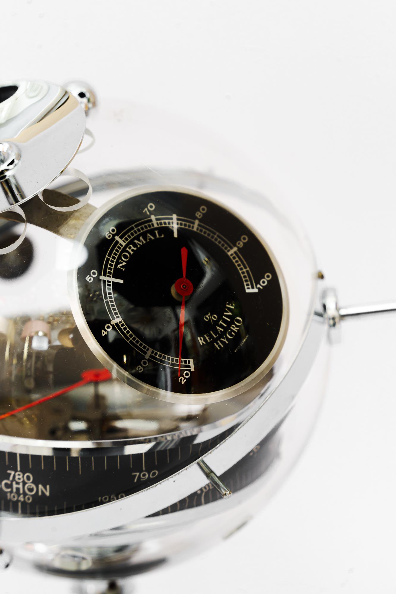„Sputnik“ Tisch-Barometer-Wetterstation von Huger Germany, 1960er Jahre (Metall)