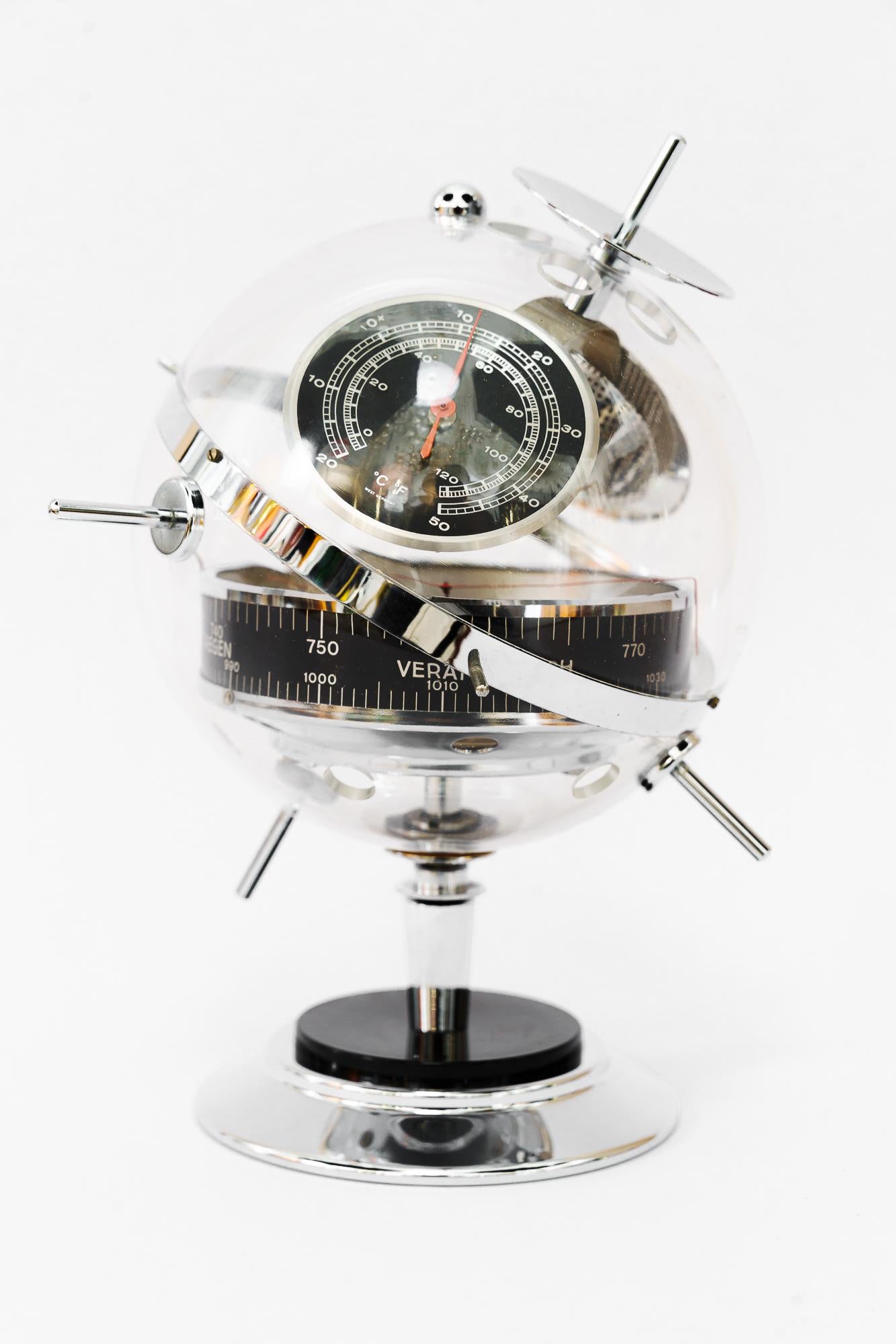 „Sputnik“ Tisch-Barometer-Wetterstation von Huger Germany, 1960er Jahre im Zustand „Gut“ in Wien, AT
