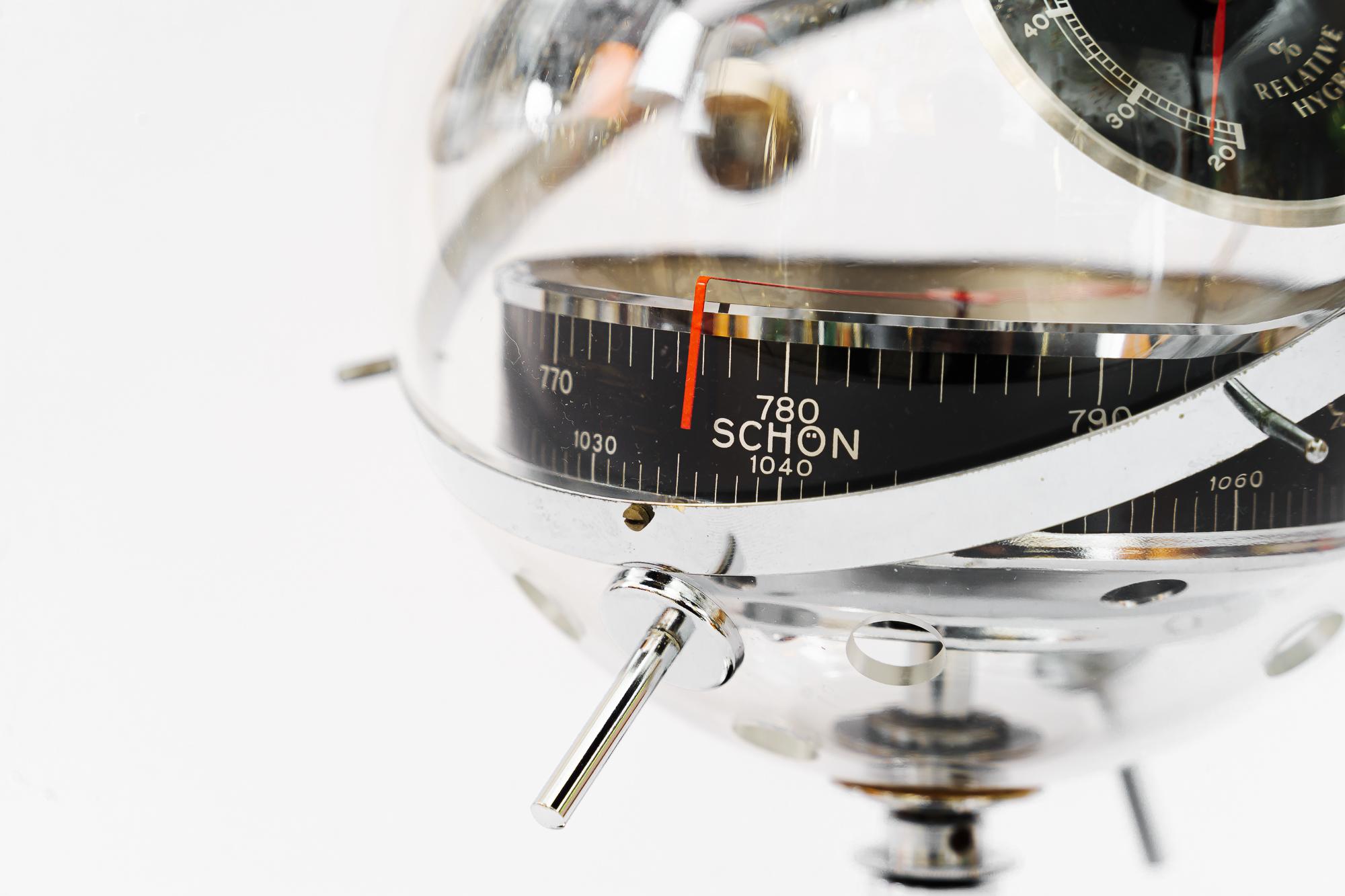 „Sputnik“ Tisch-Barometer-Wetterstation von Huger Germany, 1960er Jahre (Mitte des 20. Jahrhunderts)