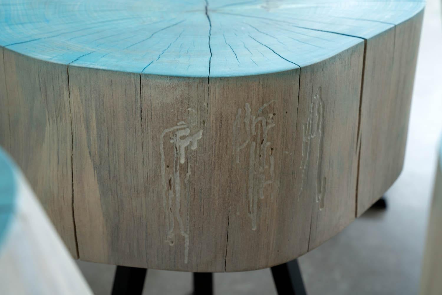 American Live Edge Round Side Table - Midcentury Modern Furniture - Sputnik Table