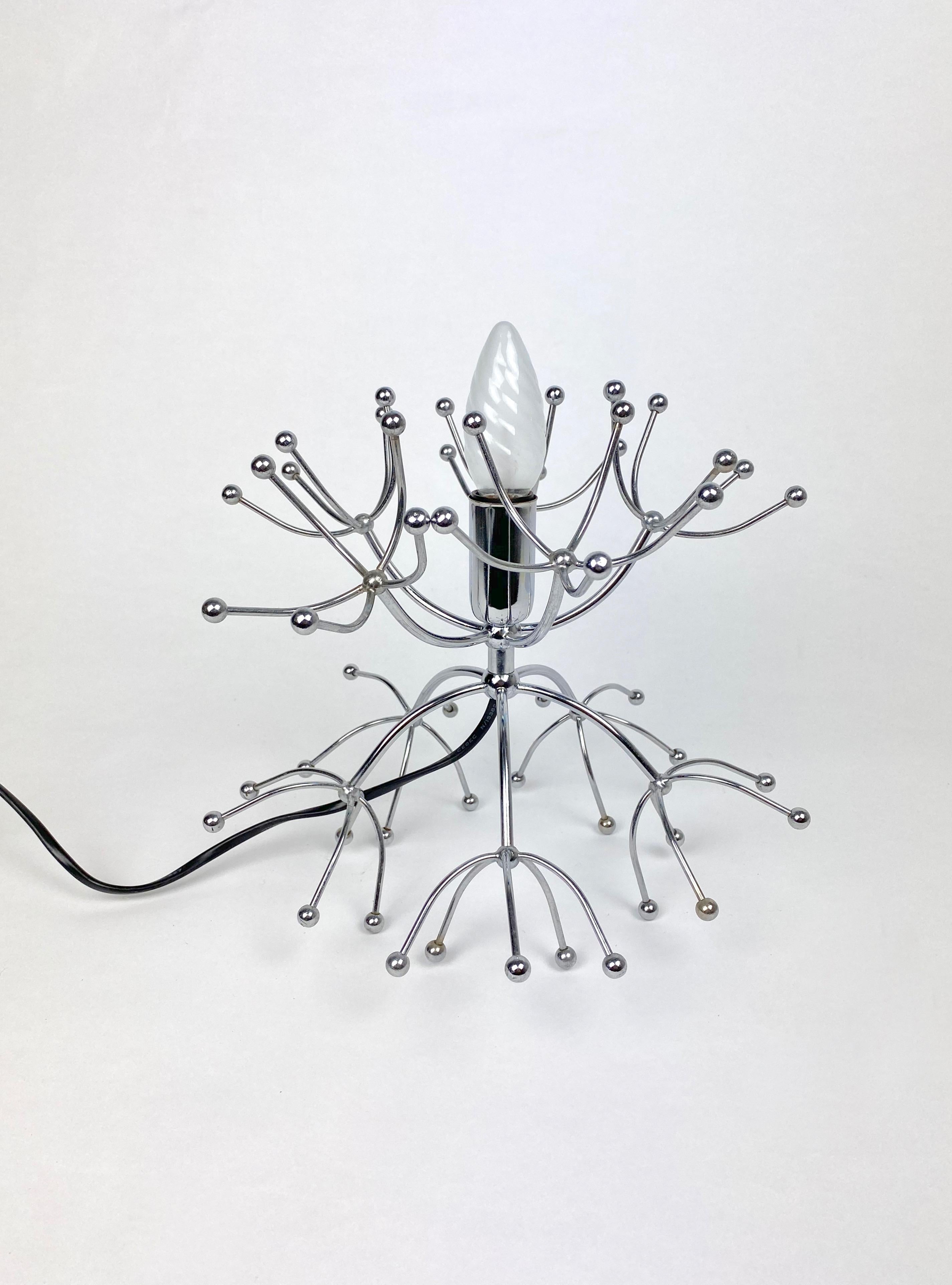Sputnik Table Lamp Chrome by Sciolari, Italy, 1960s In Good Condition For Sale In Rome, IT