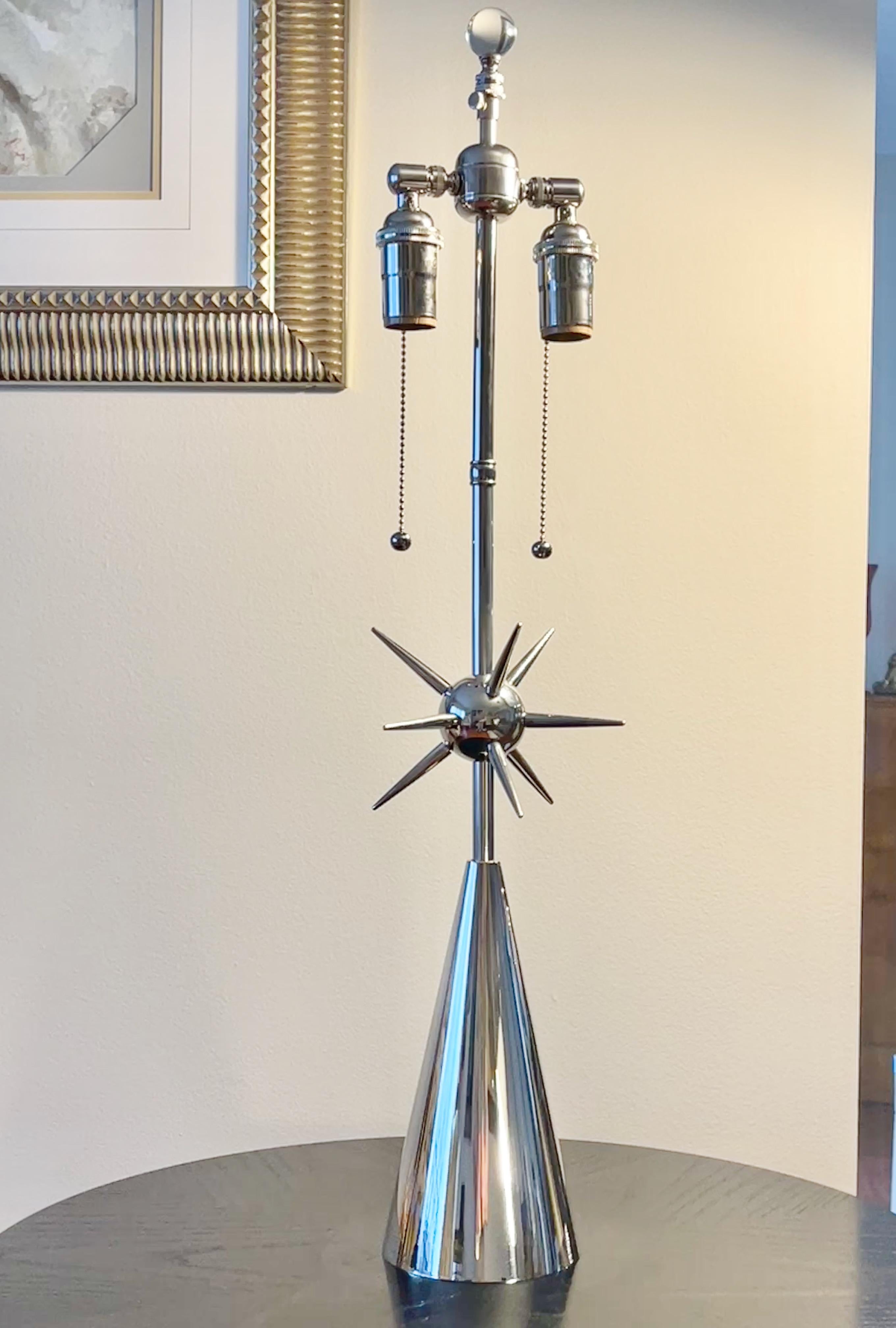 Sputnik-Tischlampe – massives Messing oder poliertes Nickel im Angebot 10