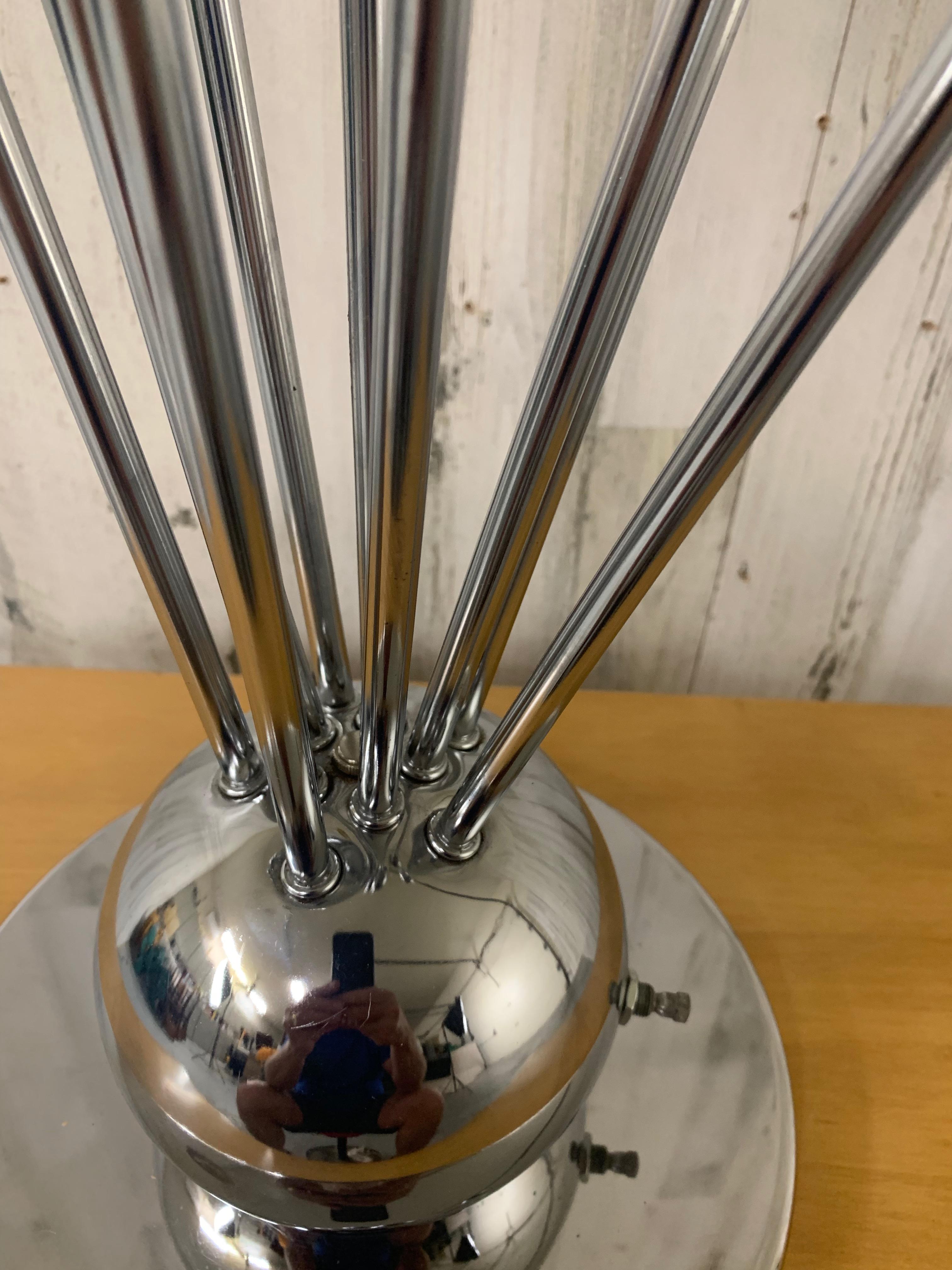 20ième siècle Sputnik Lampe de table à dix lumières en vente