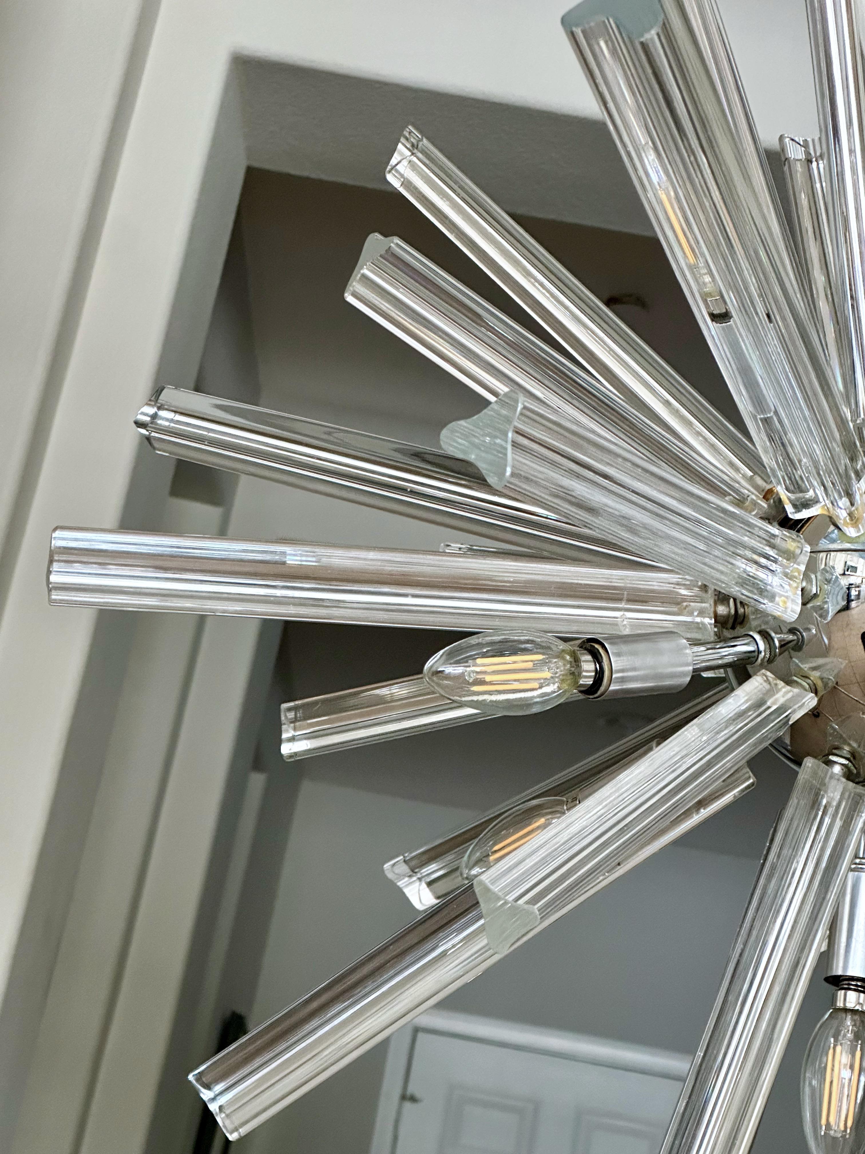 Lampadario a prisma in cristallo di Murano Sputnik Venini in vendita 4