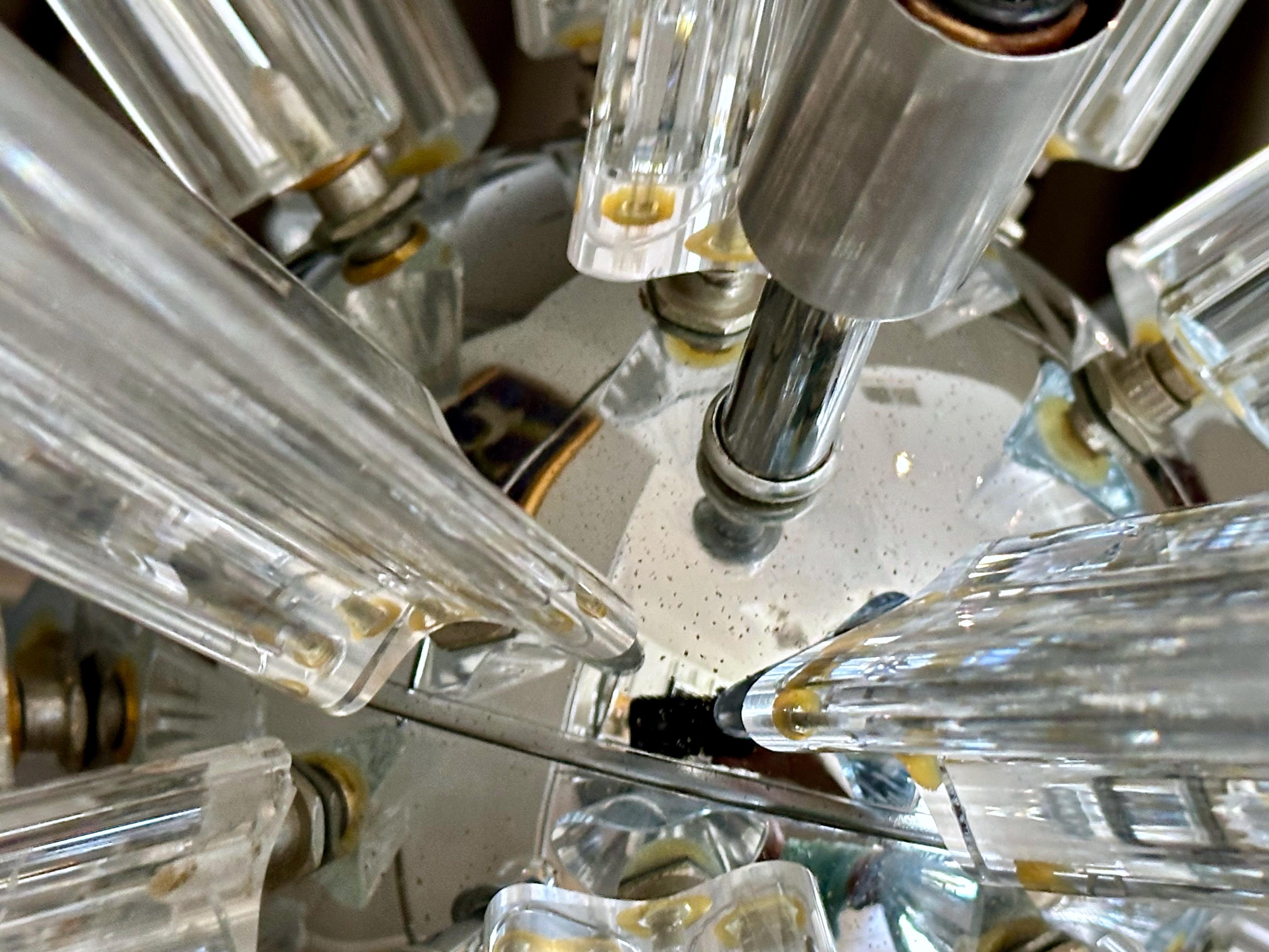 Lampadario a prisma in cristallo di Murano Sputnik Venini in vendita 8