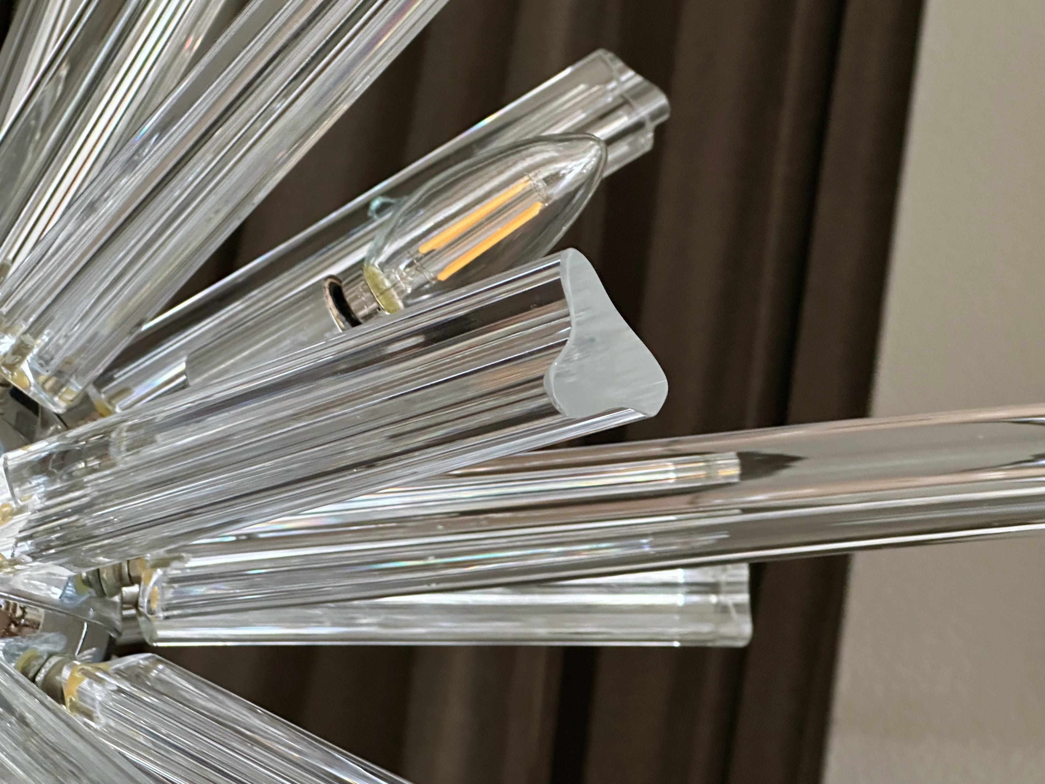 Lampadario a prisma in cristallo di Murano Sputnik Venini in vendita 2