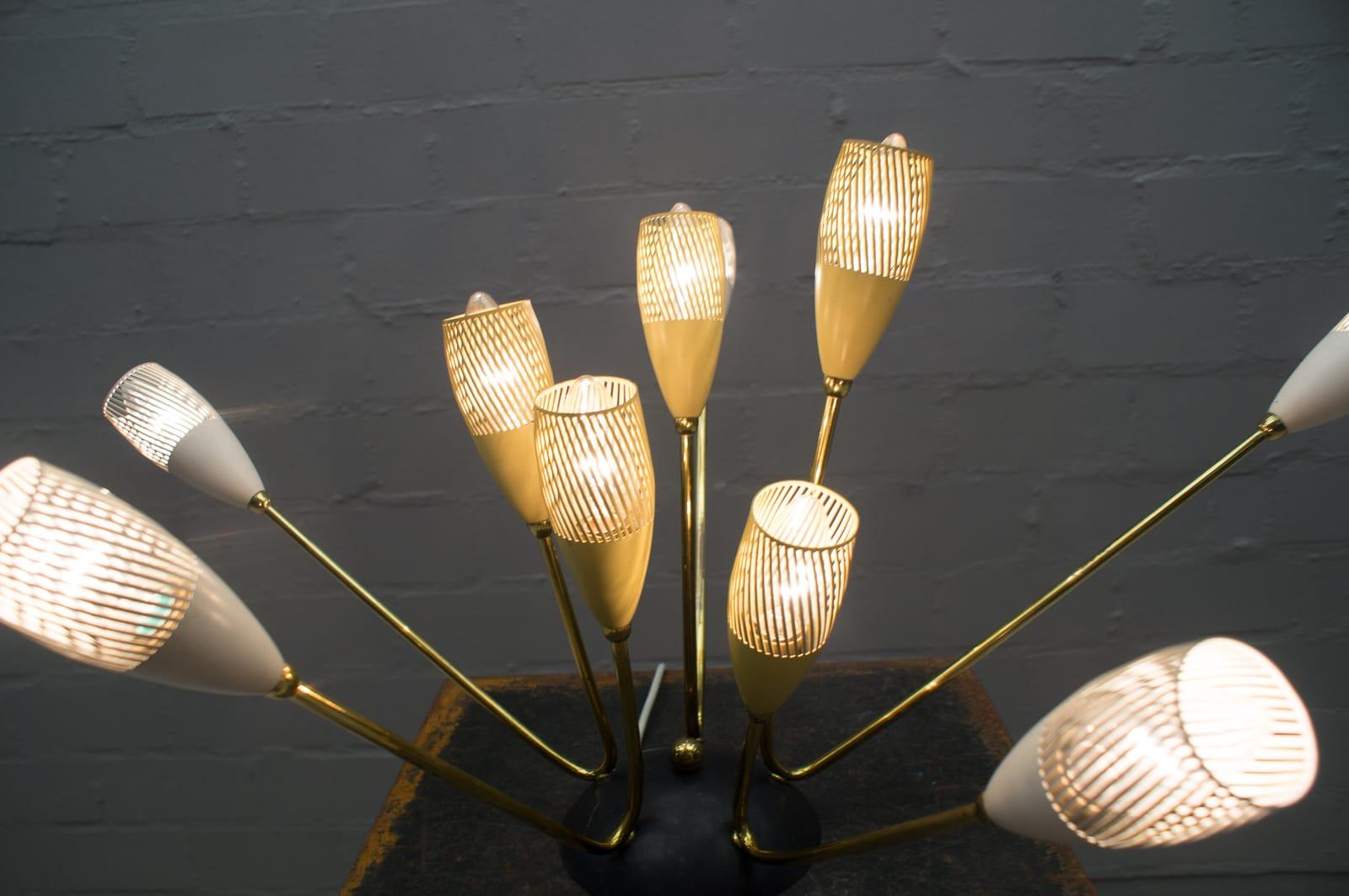 Mid-20th Century Sputnik Wall or Ceiling Lamp in the Manner of Arteluce, Italy, 1950s For Sale