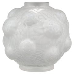 Antique SPV French Art Deco Frosted Glass Vase, 1920s
