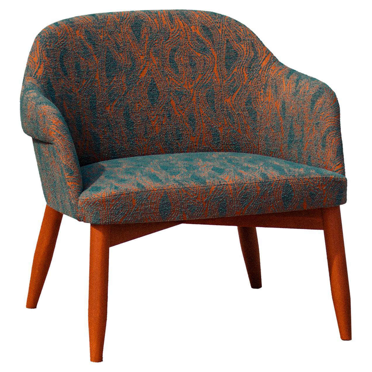 Spy 561 Orange and Teal Armchair by Emilio Nanni For Sale