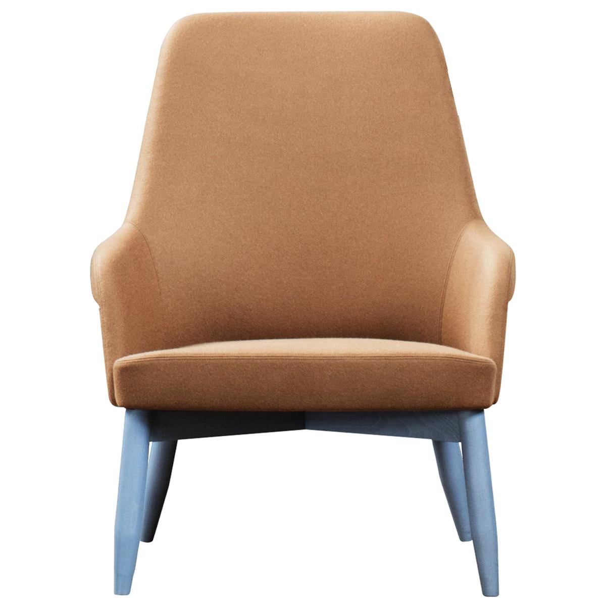 Fauteuil Spy 659 marron et bleu d'Emilio Nanni en vente