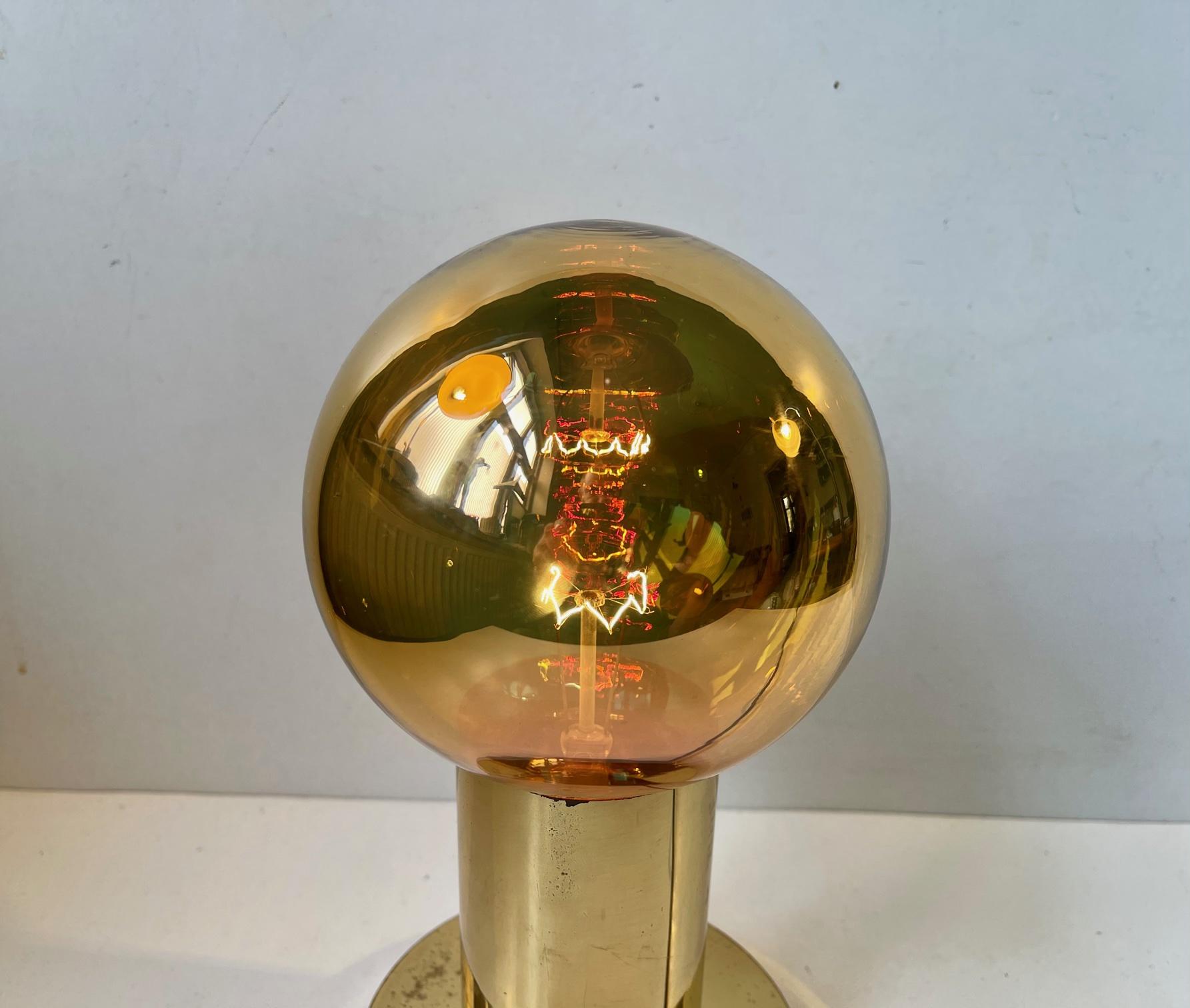 Mid-Century Modern Spy Ball Table Lamp in Brass by Frimann, 1960s