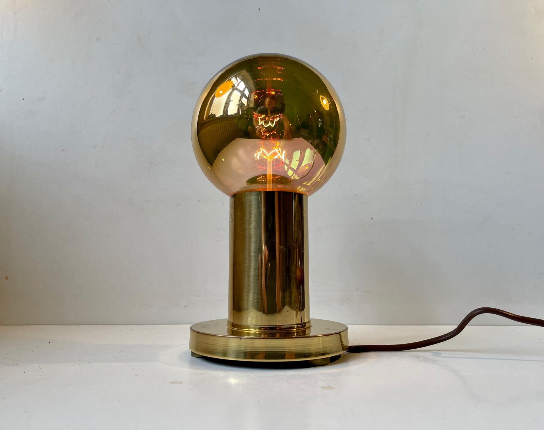 Danish Spy Ball Table Lamp in Brass by Frimann, 1960s