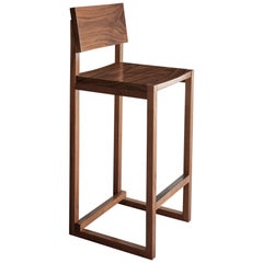 SQ Bar Stool, Walnut Hardwood, Available in counter height