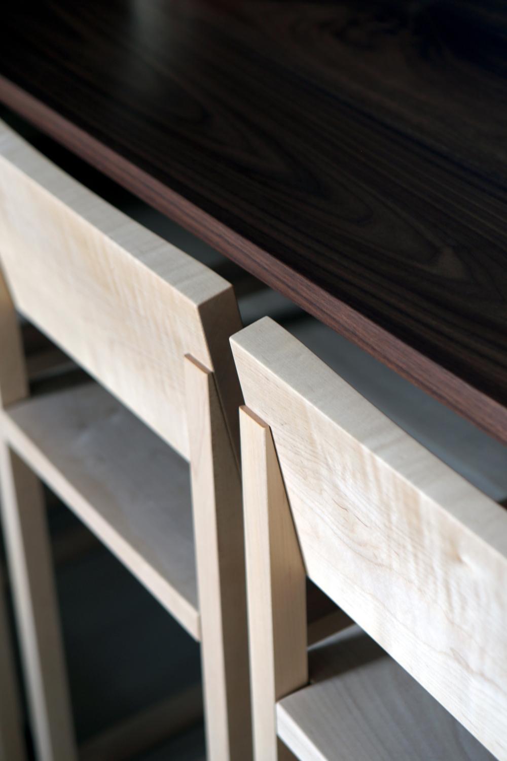 SQ Counter Stool, Solid Walnut Hardwood + Brass Hardware, Handmade in USA 1