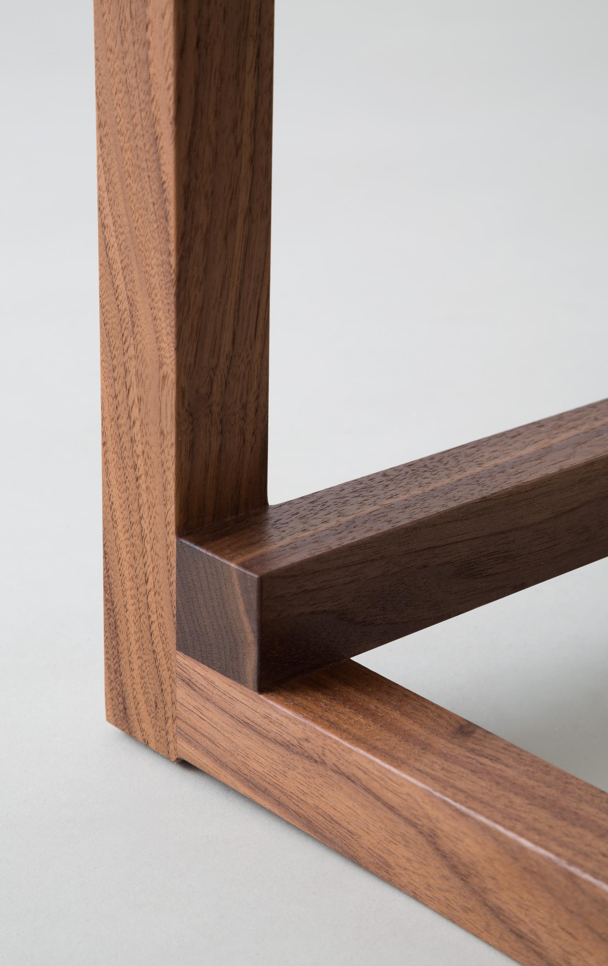American SQ Counter Stool, Solid Walnut Hardwood + Brass Hardware, Handmade in USA