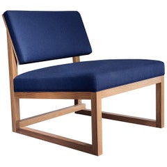 SQ Lounge Chair, solid wood, upholstery in felt, boucle or COM, handmade in USA