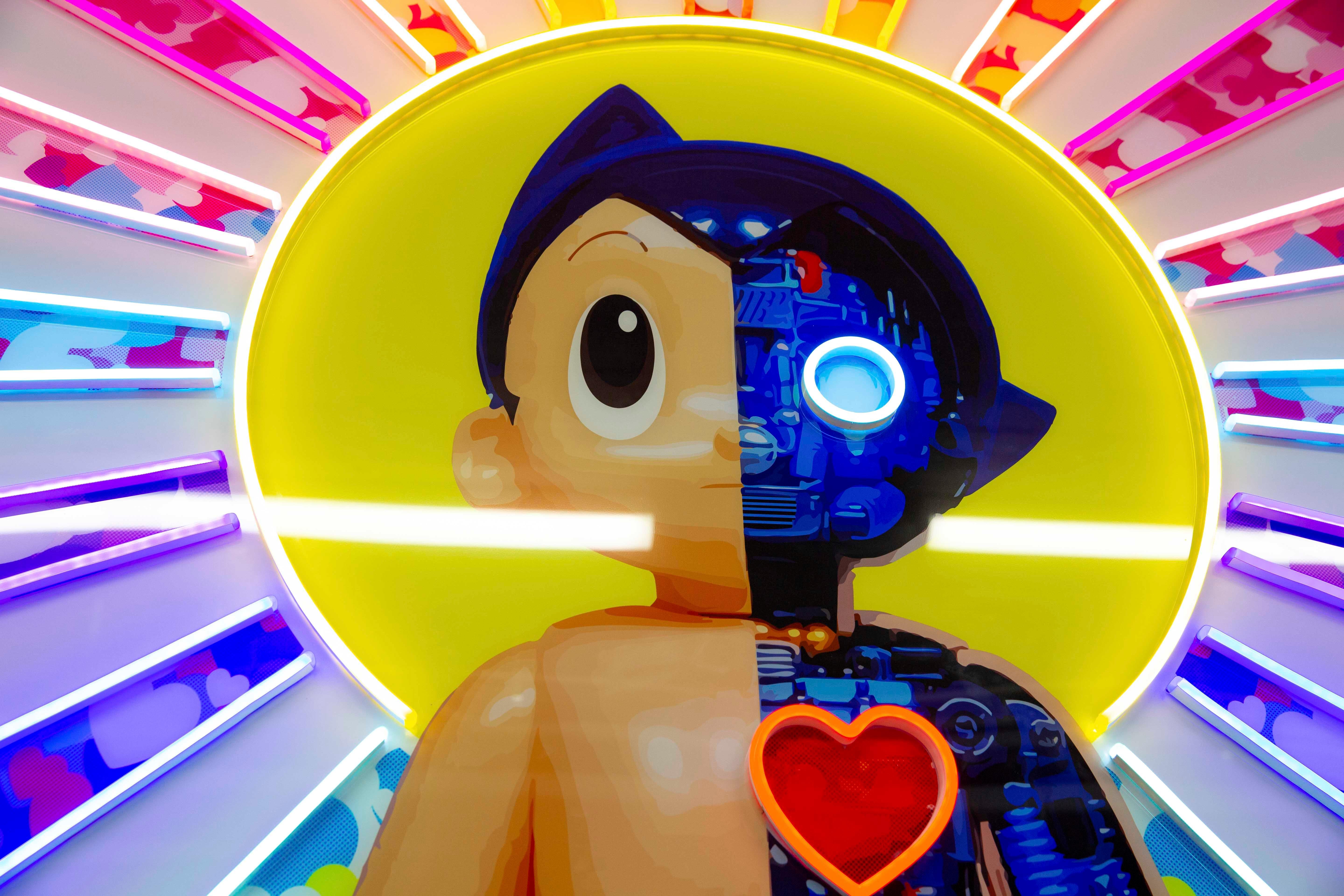 SQRA – Neon Astro Boy, Fotografie 2022 im Angebot 2