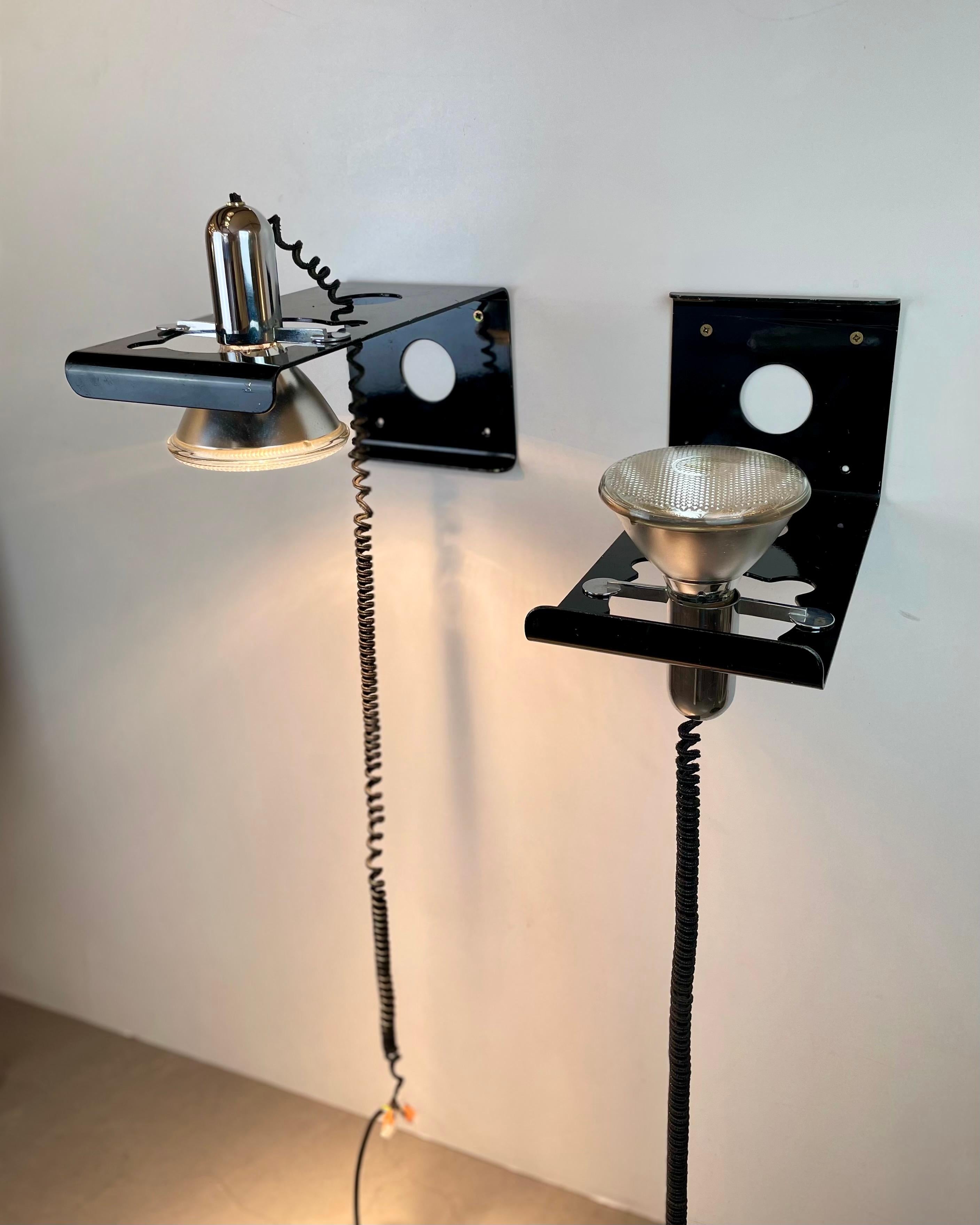 Squadra, Wall Sconces by Ezio Didone for Valenti, 1970s For Sale 7