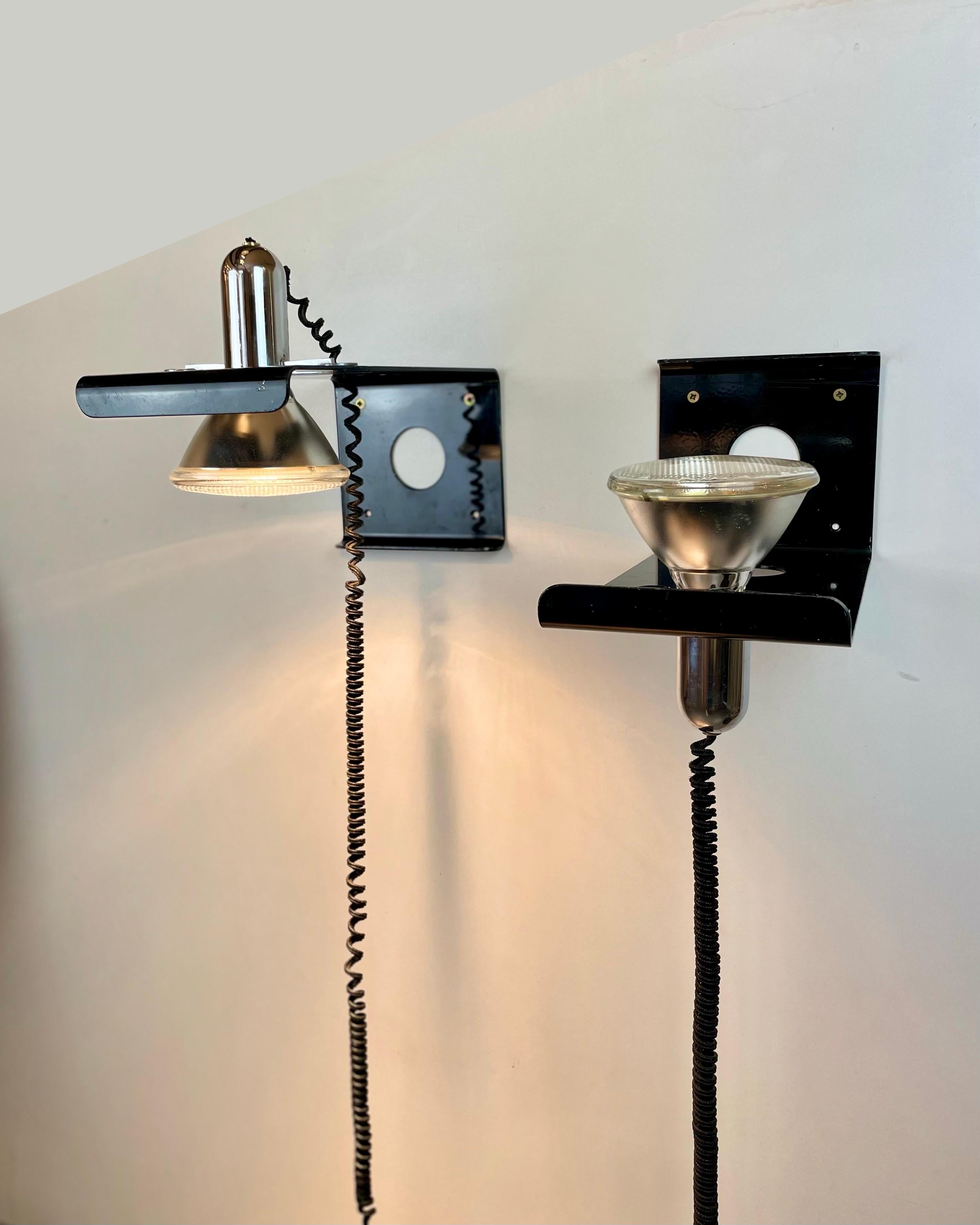 Space Age Squadra, Wall Sconces by Ezio Didone for Valenti, 1970s For Sale
