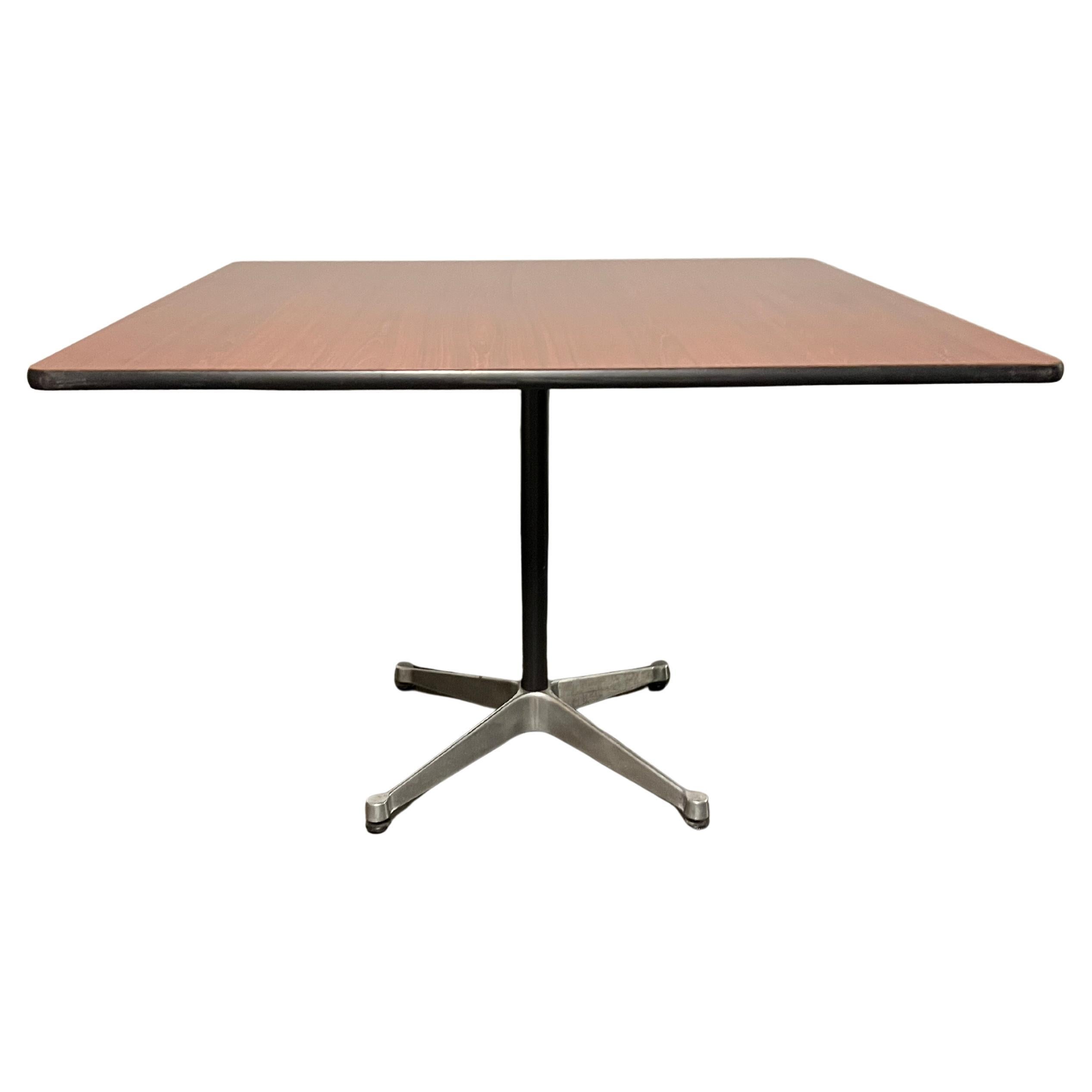 Square 1950s Herman Miller Square Contract Table with Walnut Laminate Top For Sale