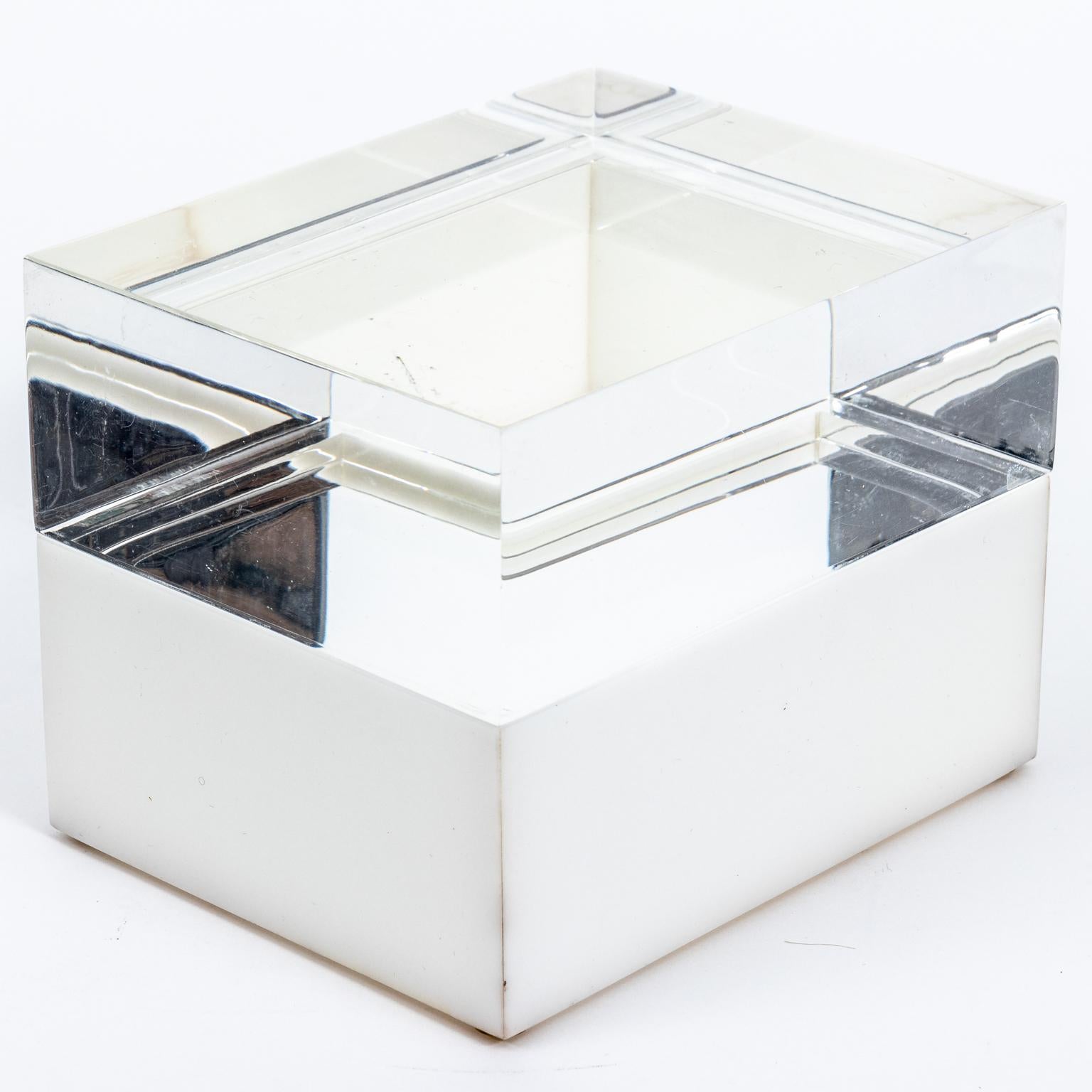 20th Century Square Alessandro Albrizzi Mid Century Signed Lucite Box