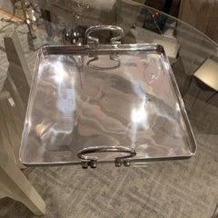 Square Aluminum Small Tray with Handles, Italy, Contemporary
