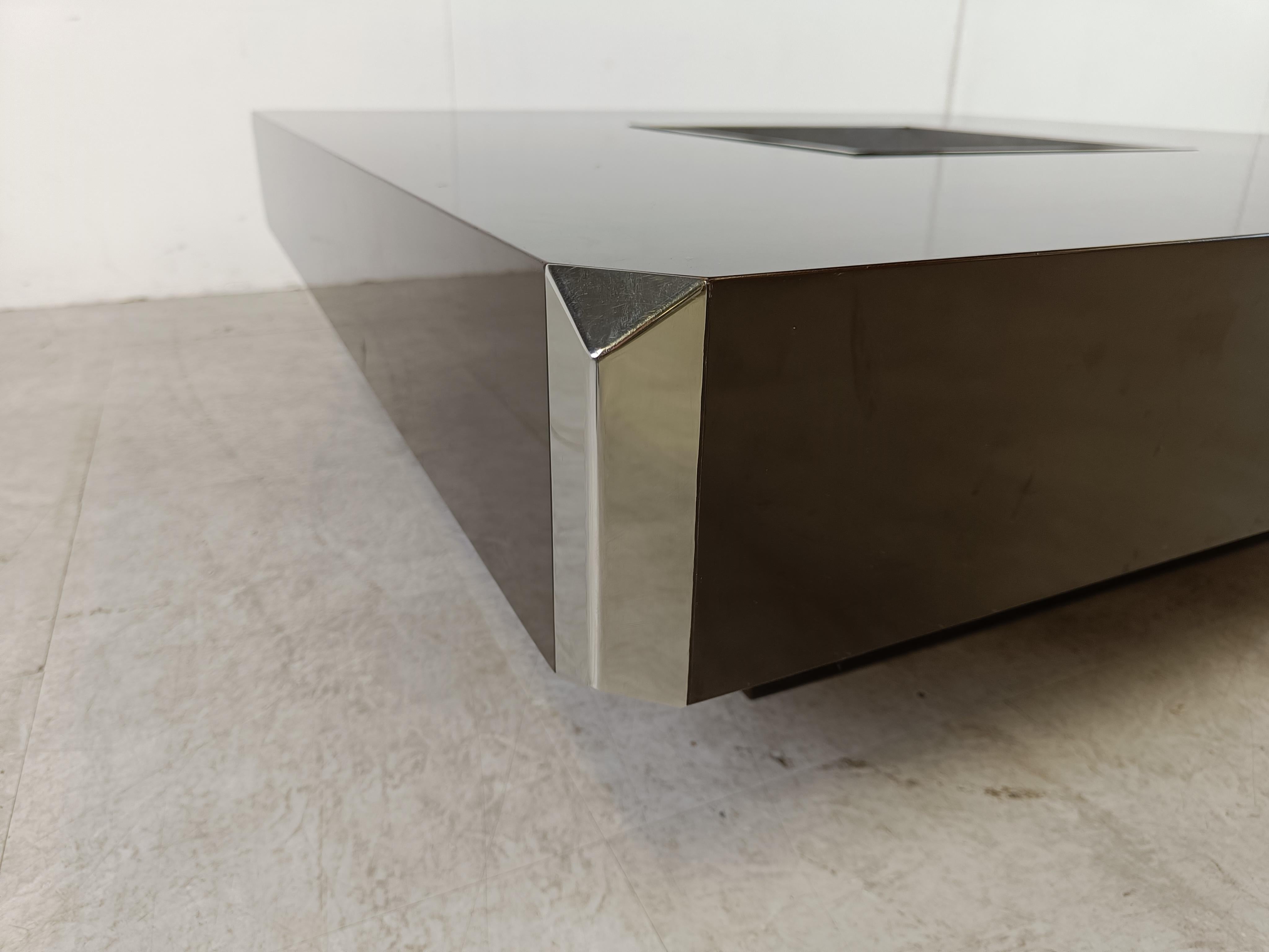 Square Alveo coffee table by Willy Rizzo, 1970s 4
