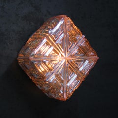 Square Amber Glass Mid-Century Sconces Flush Mounts