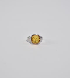Square Amber Ring