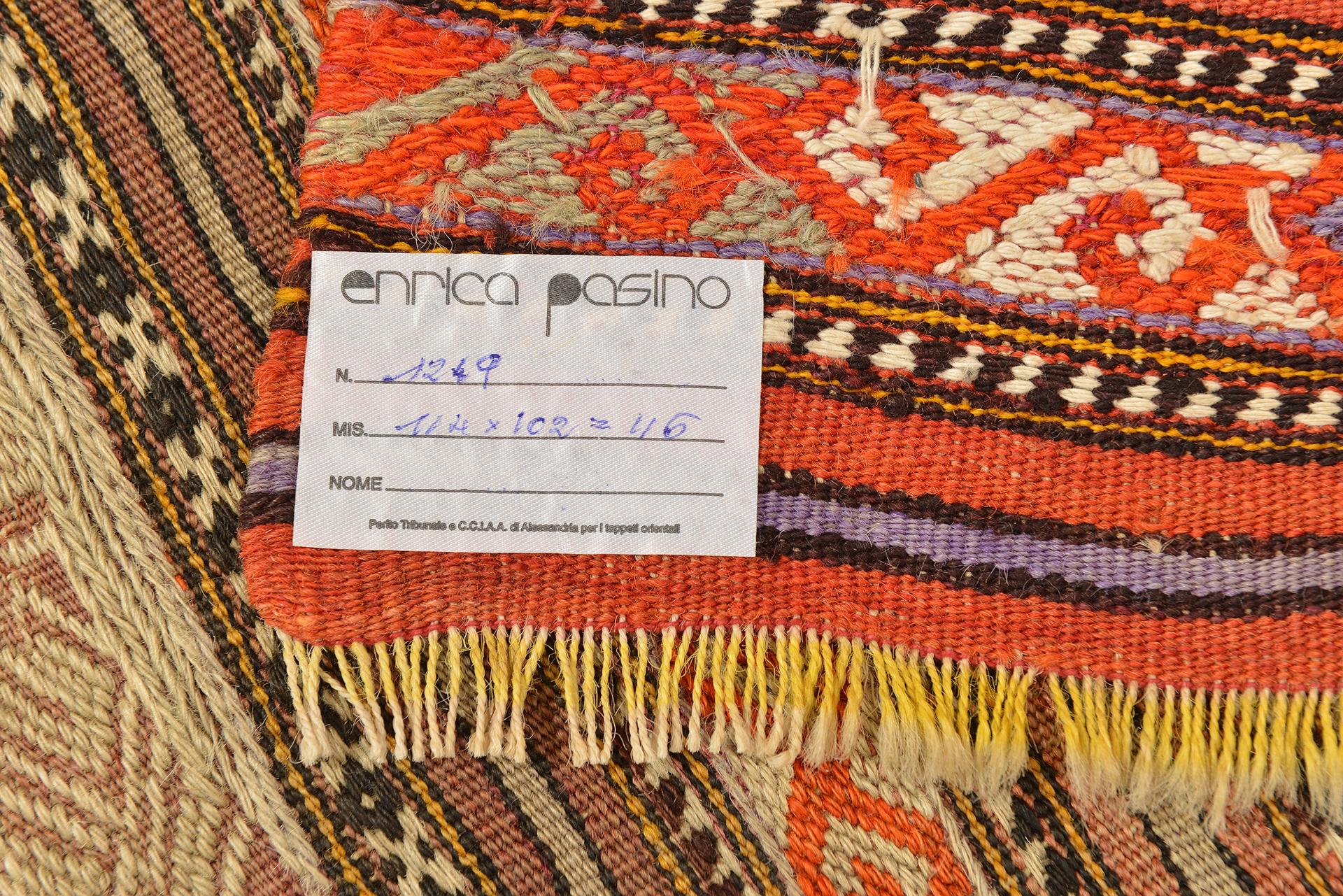 Small square Turkish kilim with 
