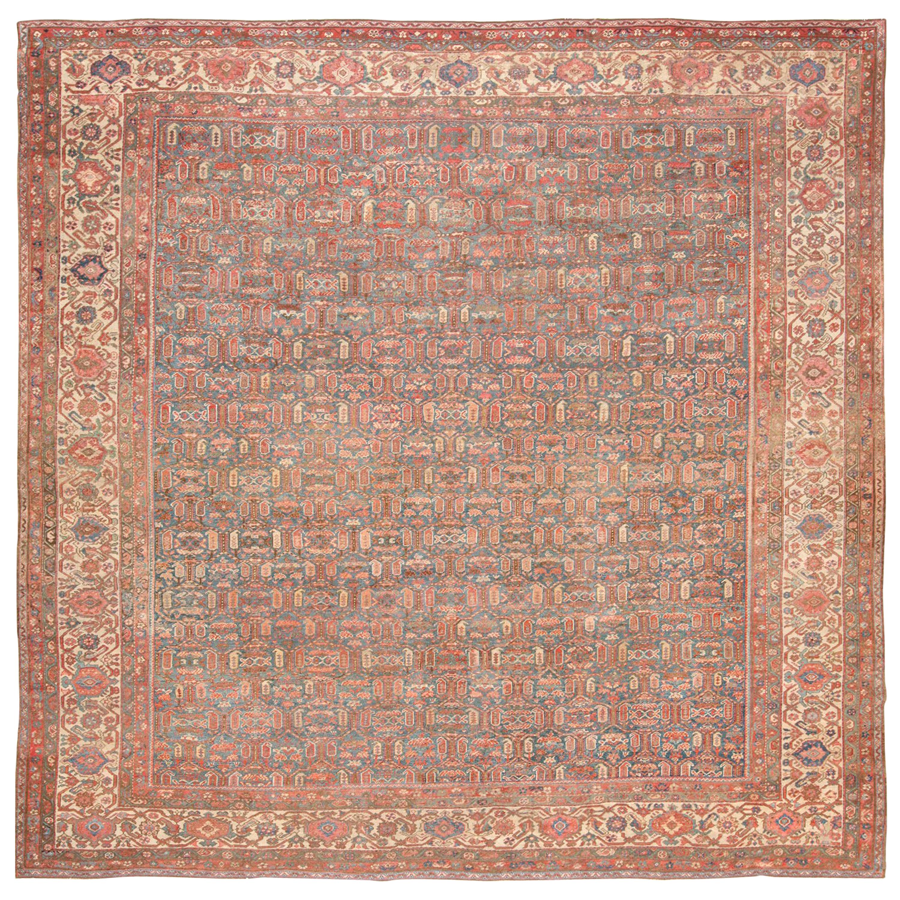 Square Antique Bakshaish Persian Rug. Size: 11 ft 4 in x 11 ft 8 in