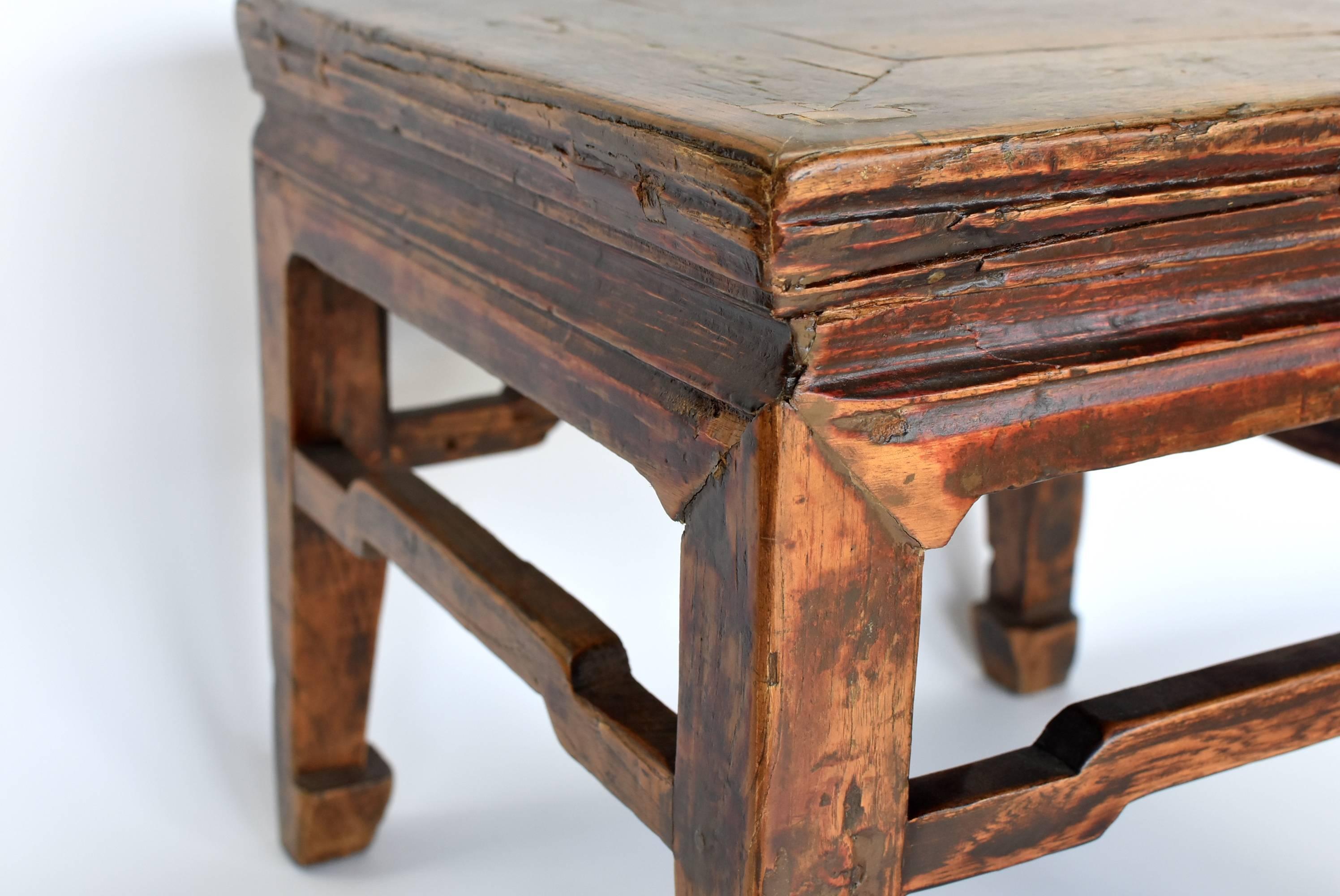 19th Century Square Antique Country Stool