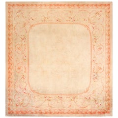 Square Antique French Savonnerie Rug. Size: 11 ft 10 in x 12 ft 8 in 
