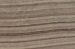 Square Antique Hand-Woven Persian Kilim Rug in Wool with Striped Design