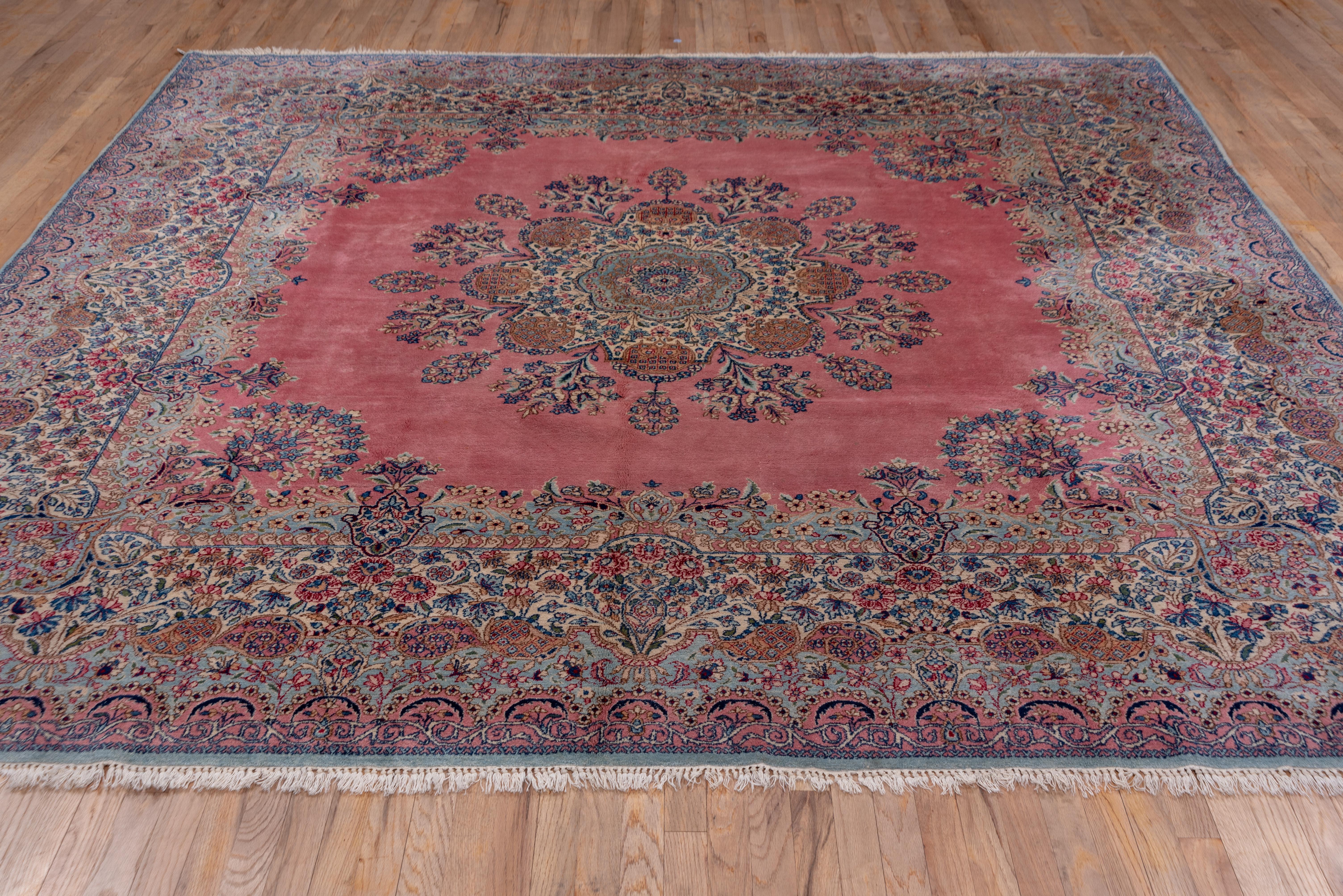 Kirman Square Antique Kerman Carpet For Sale