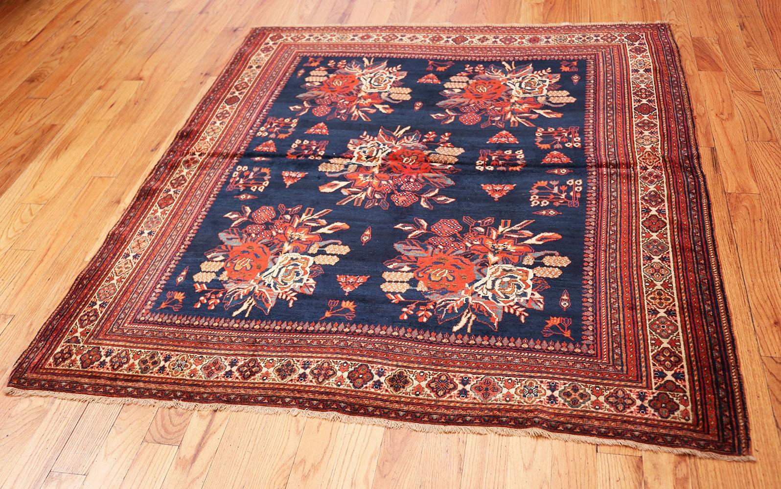 Hand-Knotted Square Antique Persian Afshar Rug. Size: 5 ft 2 in x 5 ft 8 in (1.57 m x 1.73 m)