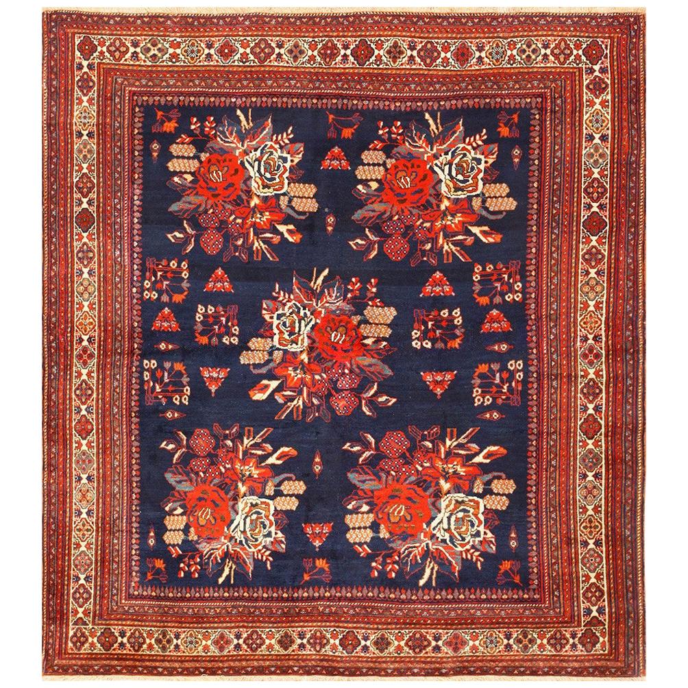Square Antique Persian Afshar Rug. Size: 5 ft 2 in x 5 ft 8 in (1.57 m x 1.73 m)